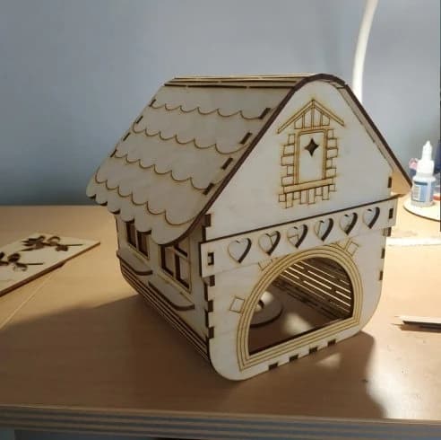 Laser Cut Wooden Bird Cage Decorative Bird House 4 mm SVG CDR File - image 4