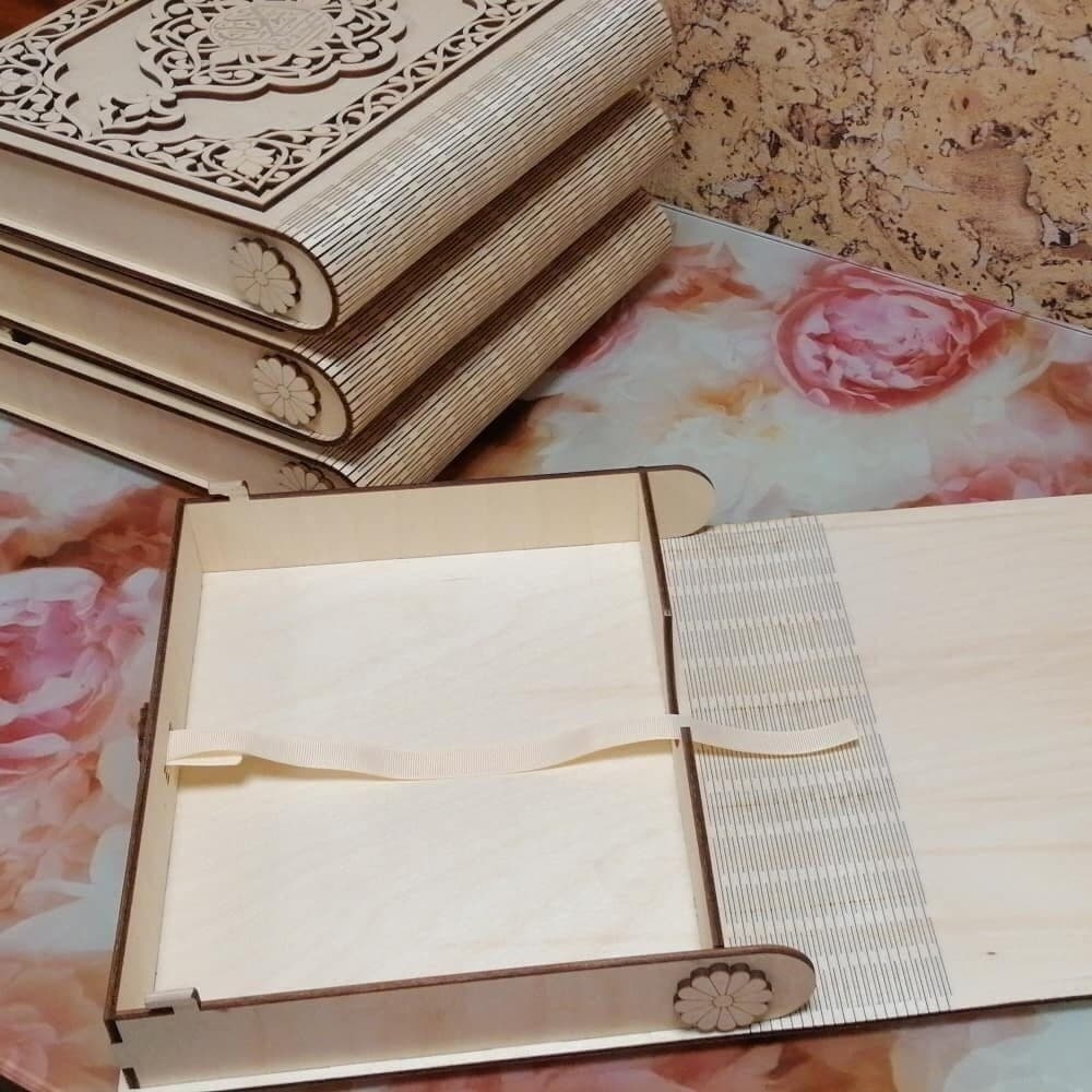 Laser Cut Quran Box Islamic Storage Book Box 4 mm Special Design Model SVG CDR Files - image 3