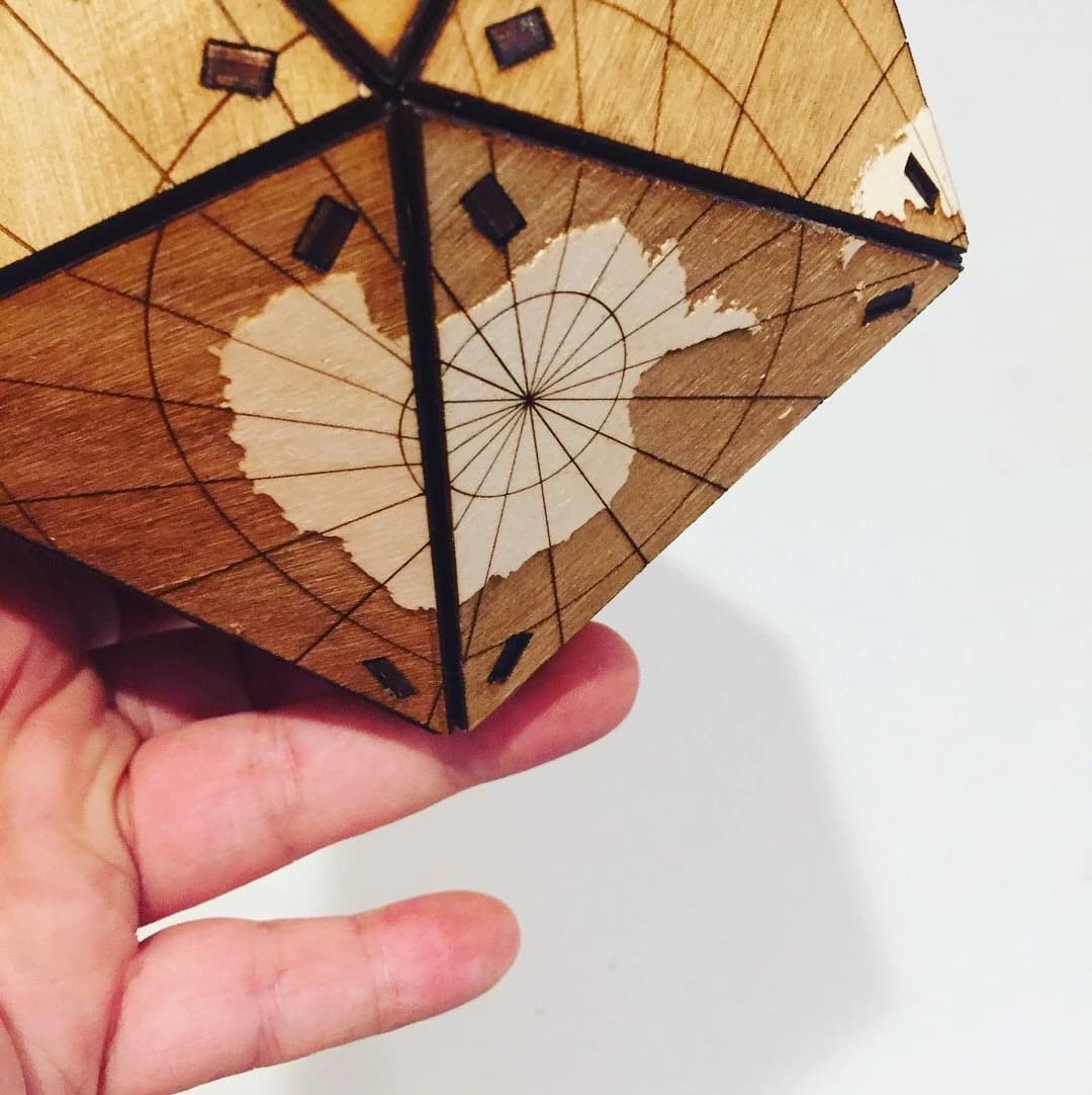 Lasercut Dymaxion Globe Model 3 mm Wooden 3D Plan SVG File - image 5
