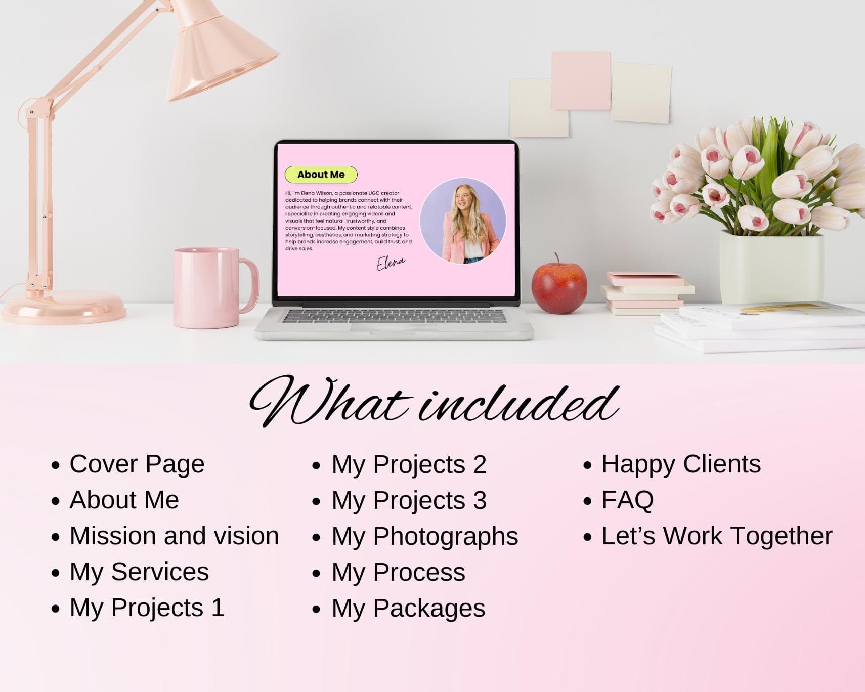 Ugc Portfolio Website Template, Editable On Canva, Pink Content Creator Website, Digital Download - image 5