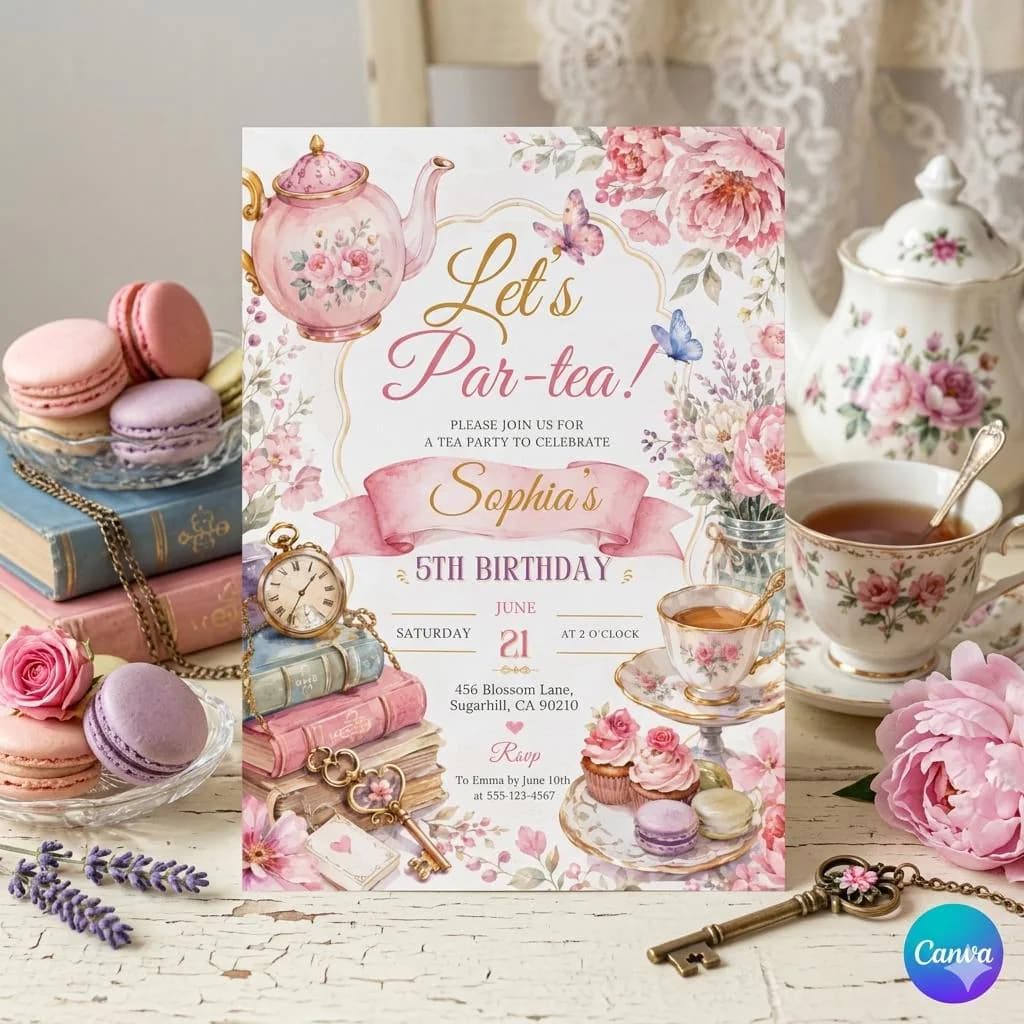 Baby shower announcement: A baby is on the way, baby shower invitation, floral tea for two baby shower (digital download) D119 - image 4