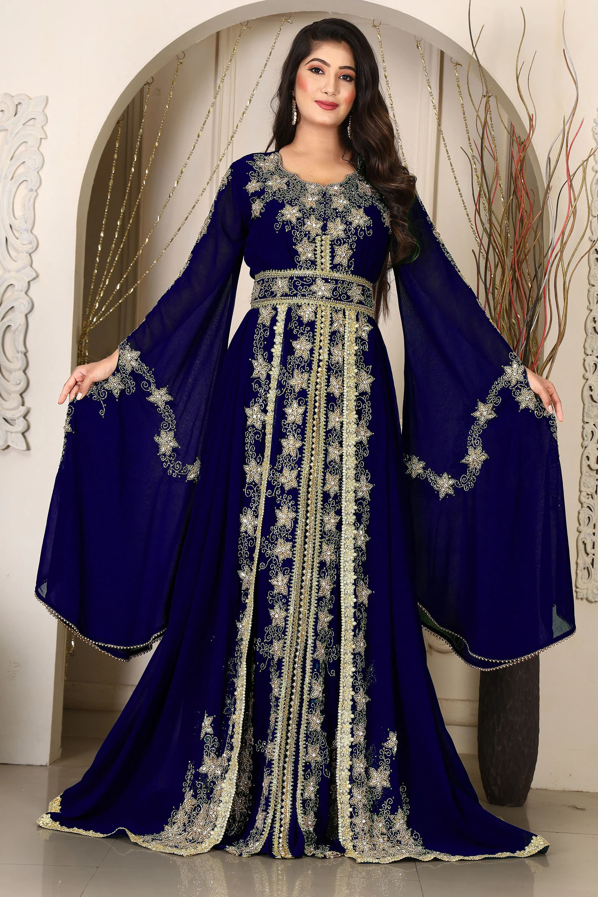 Wedding Hand Beaded Moroccan Kaftan: Dubai Wedding Takchita Gown - image 3