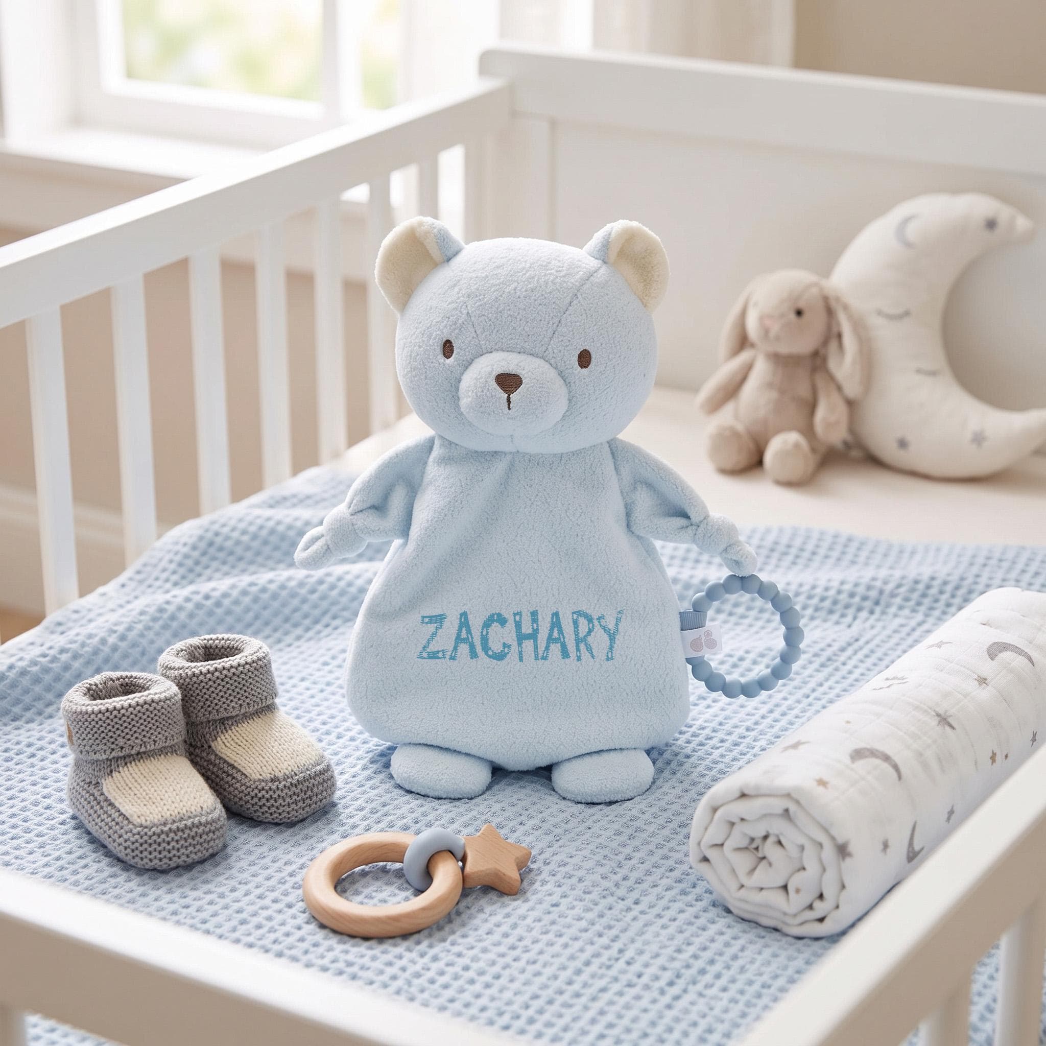 Custom Baby Name Lovey, Personalized Plush Baby Blanket, Newborn Keepsake Gift, Baby Boy Girl Shower Gift, Bear Owl Deer Lovey - image 5