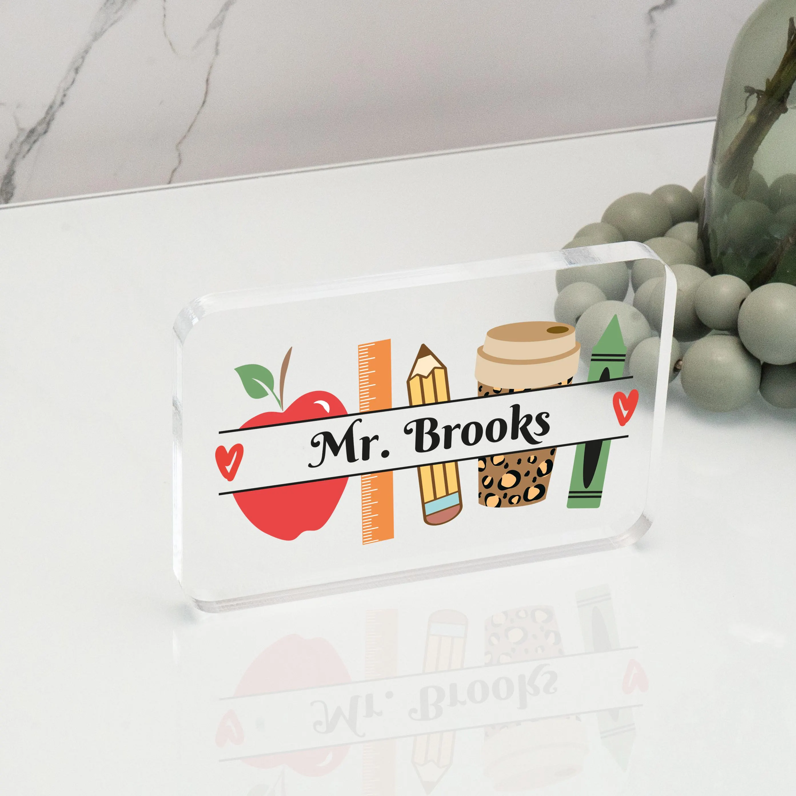 Pre School Teacher Desk Sign, Teacher Gift, Classroom Decor, Teacher Name Plate, Acrylic Name Sign, Custom Teacher Decor, Teachers Day Gift - image 5