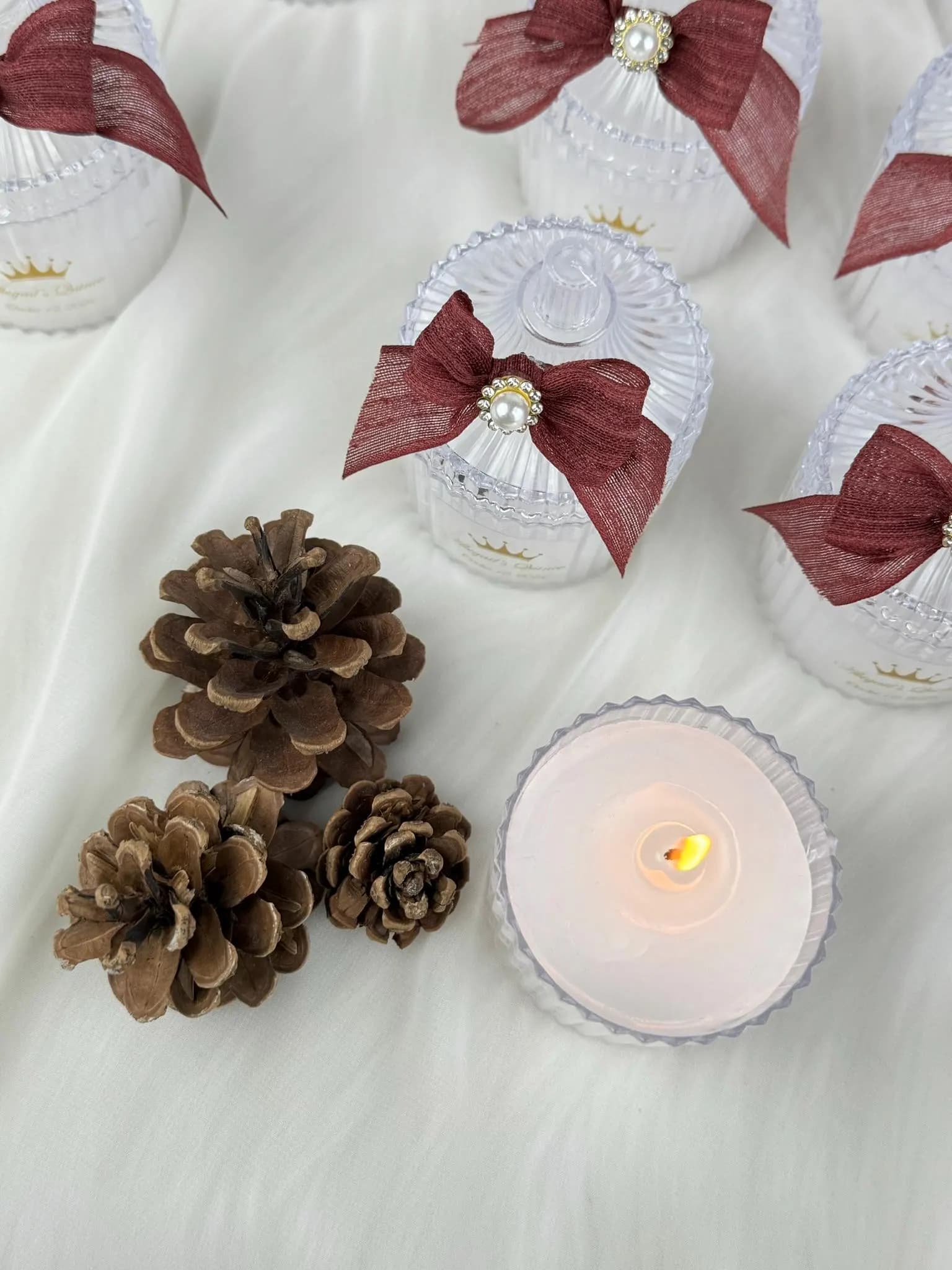 Burgundy Gold Personalized Wedding Candle Favors, Candle Favors, Wedding Souvenir for Guests, Thank You Favor Bulk, Bridal Shower Favor - image 4