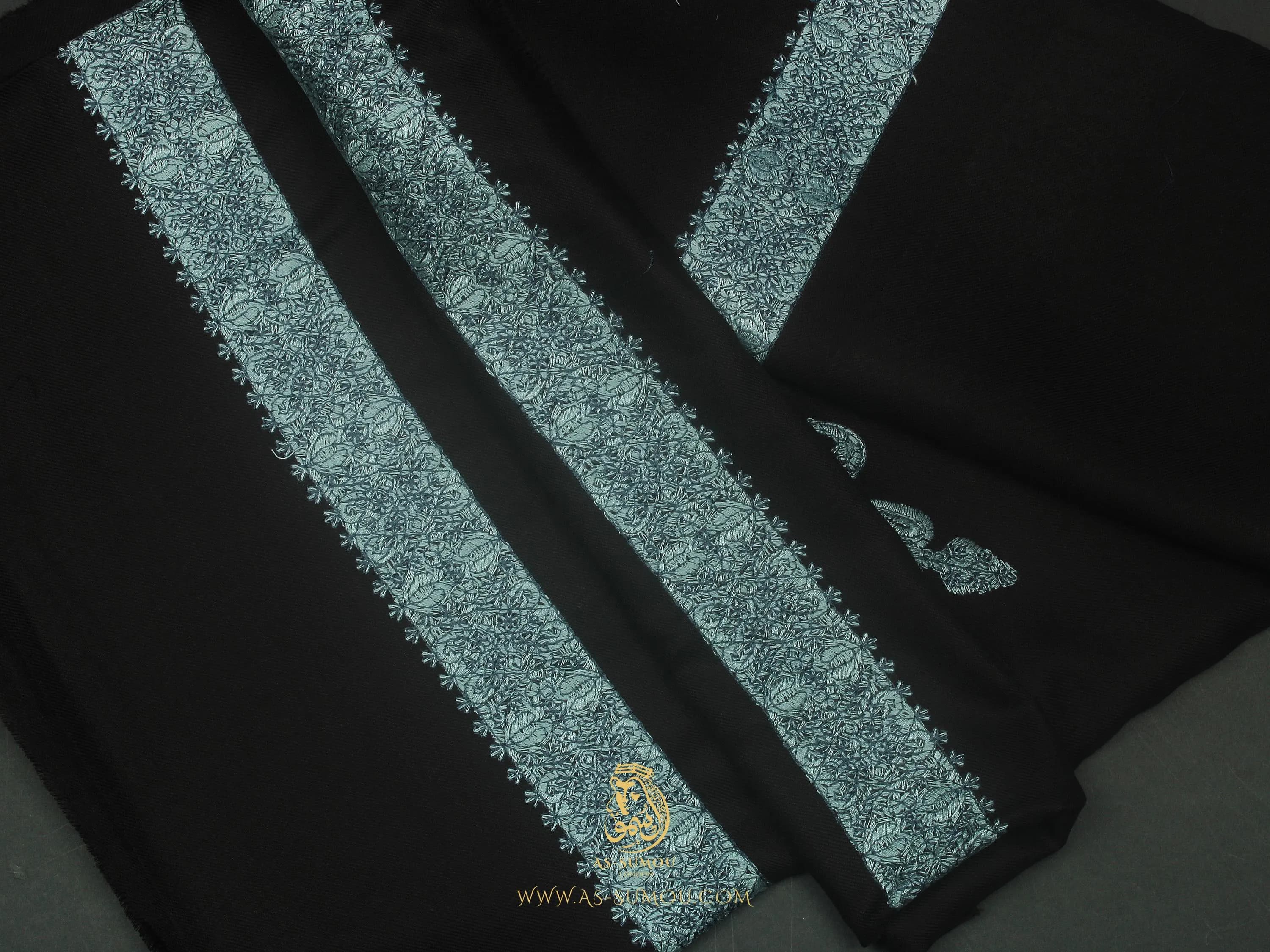 Dark Brown Authentic Yemeni Shemagh Rare Embroidery Headscarf Amazing Keffiyeh Imamah Unique Islamic Arabic Attire Outfit Premium Quality - image 3