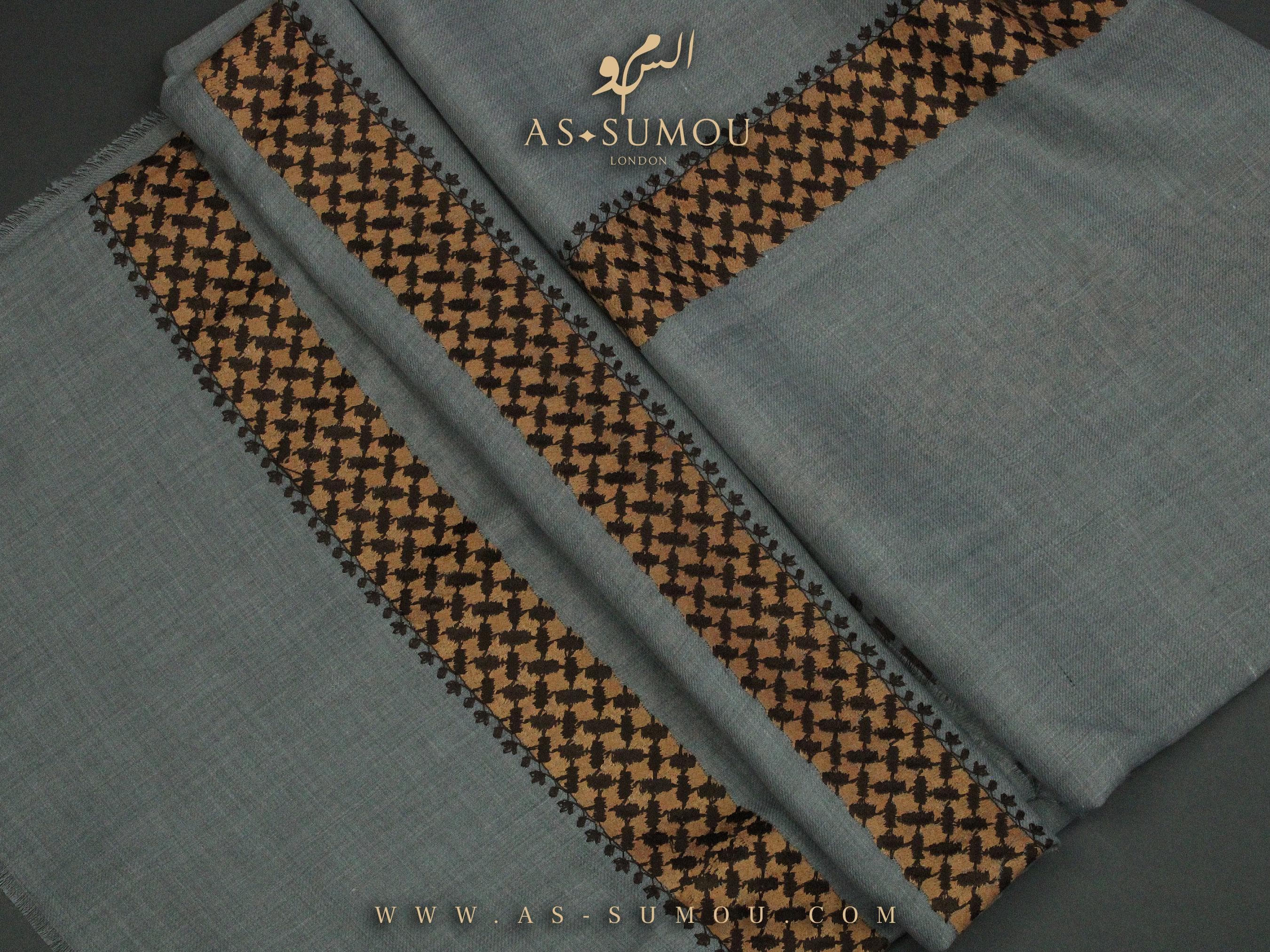 Authentic Yemeni Shemagh Embroidered Scarf Amazing Keffiyeh Imamah Ghutra Arab Men Scarves Perfect Gift One-of-One Design شال يمني EY32 - image 2