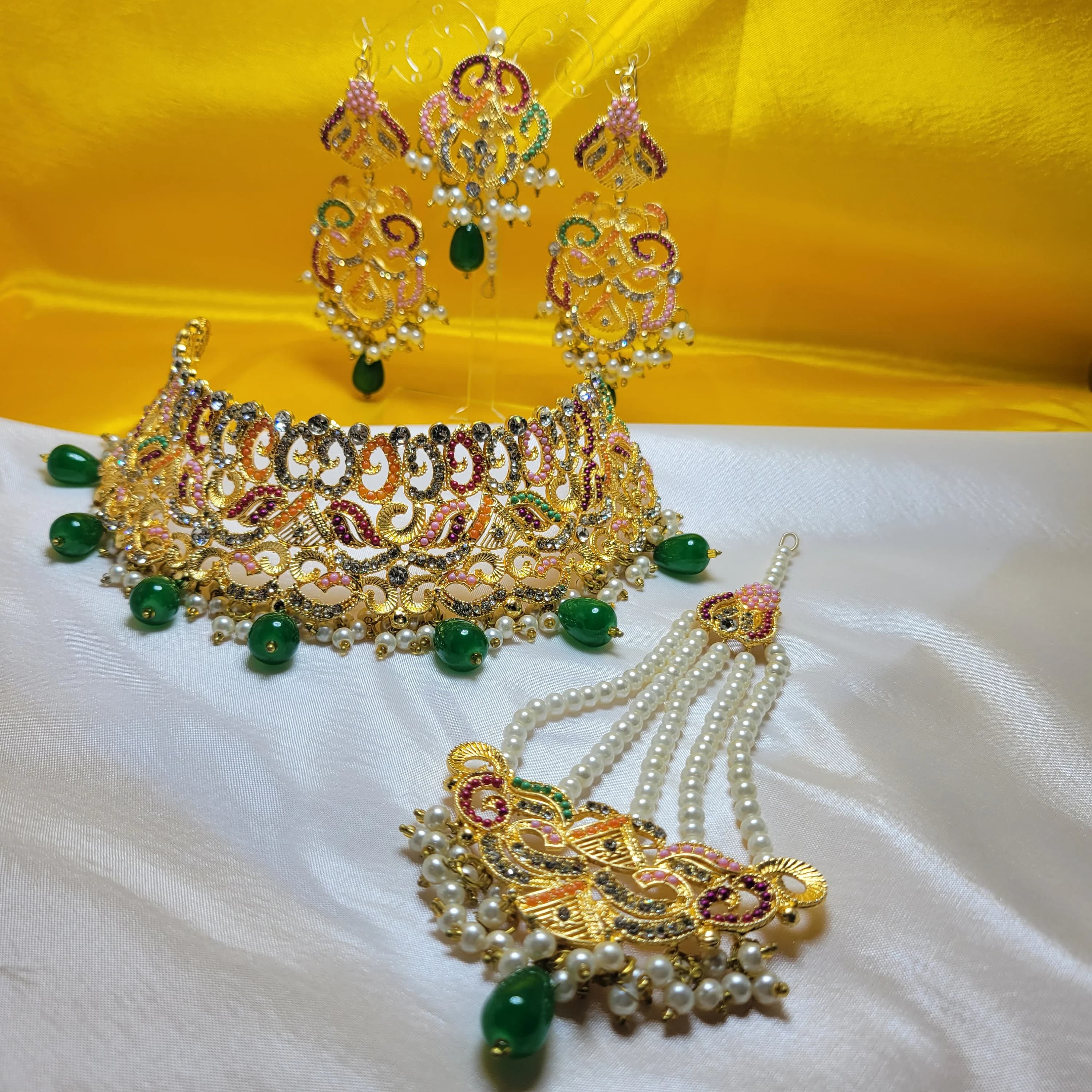 Bridal Choker Jewelry Set, Indian Pakistani Style - image 2