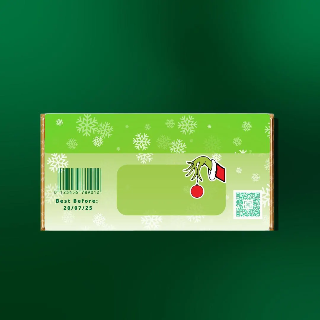 Personalised Christmas Grinch Theme Chocolate wrapper - image 3