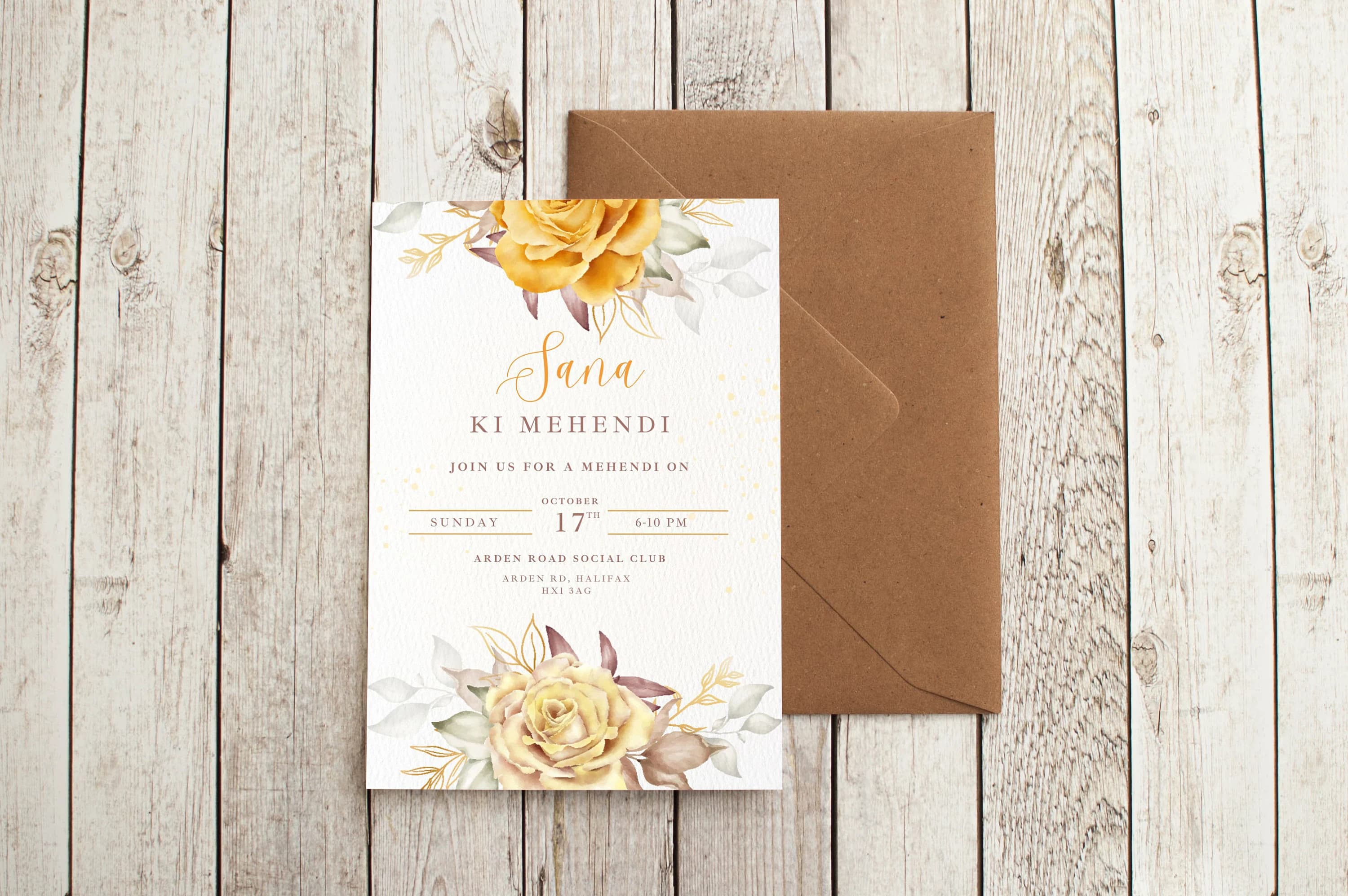 Mehndi Wedding Invitation Template, Mehendi Floral Henna Invite, Mendhi Night invites & Digital mehndi invite, Mehndi invitations, evite - image 3