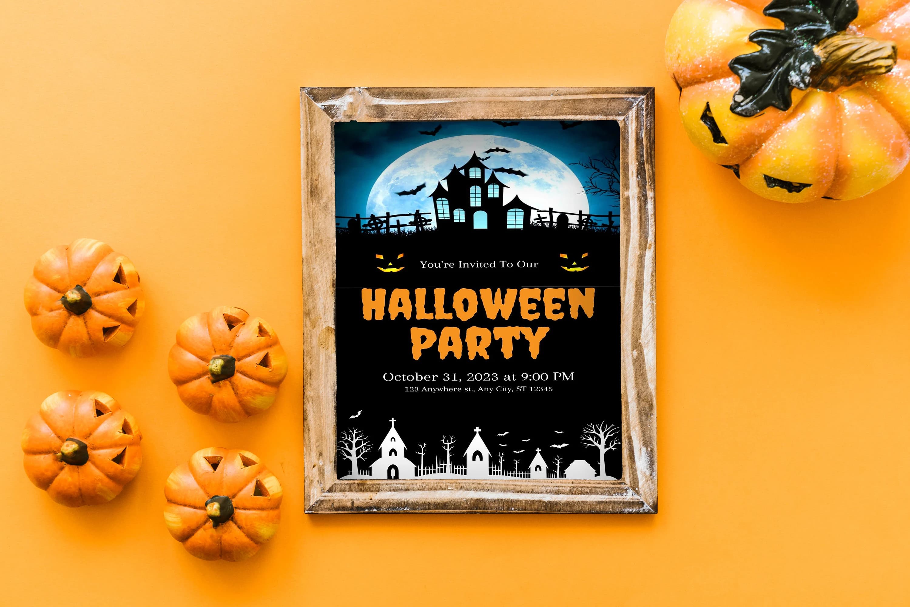 Halloween Party Invitation, Editable Ghost Invitations, Halloween Birthday Invite, Halloween Party Invite, Haunted House, Animated invite - image 3