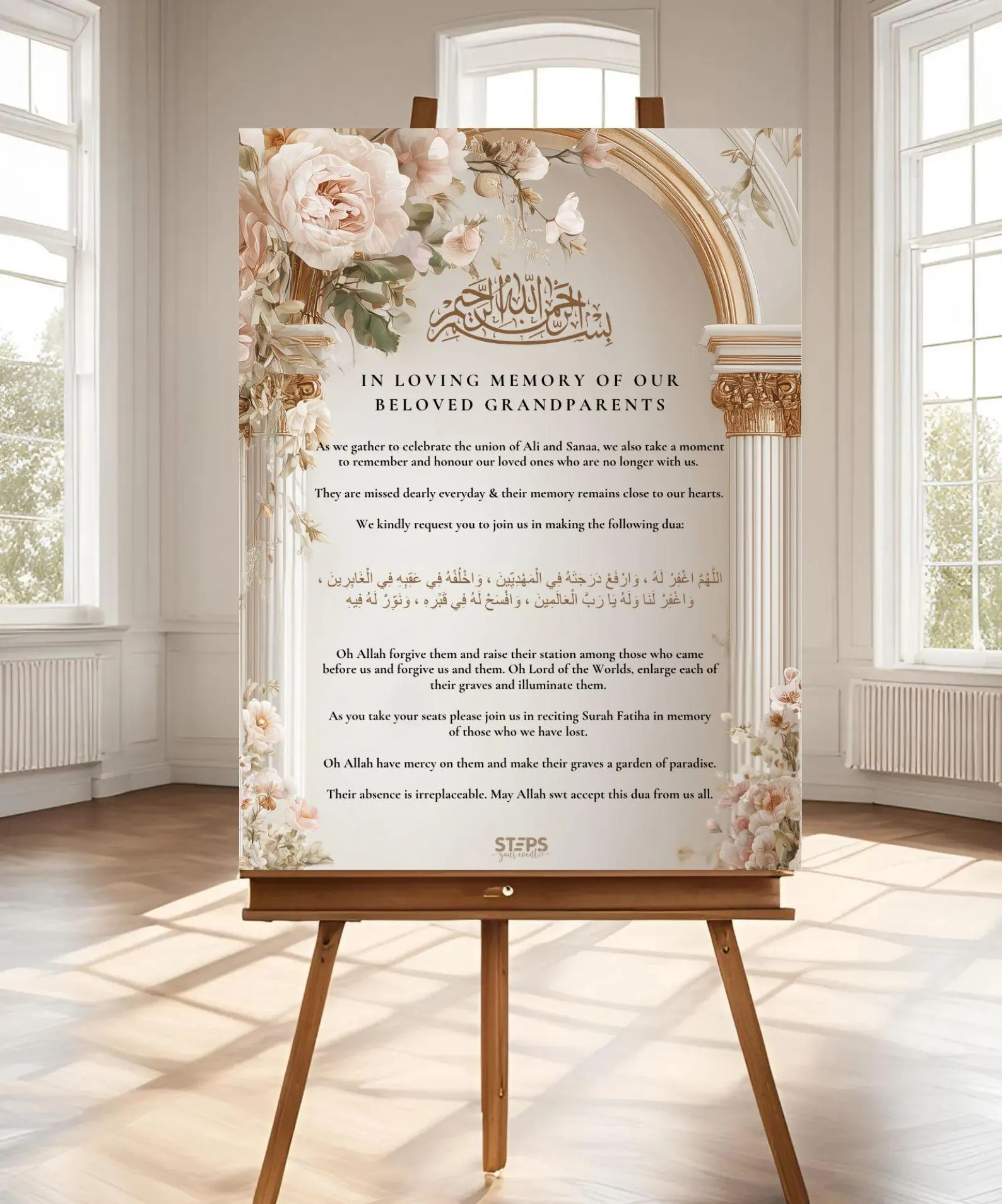 Personalised In Memory Of Sign, Printable In Loving Memory Sign for Wedding, Islamic Memorial Sign, Memory Sign Board, Muslim Welcome Sign - image 2