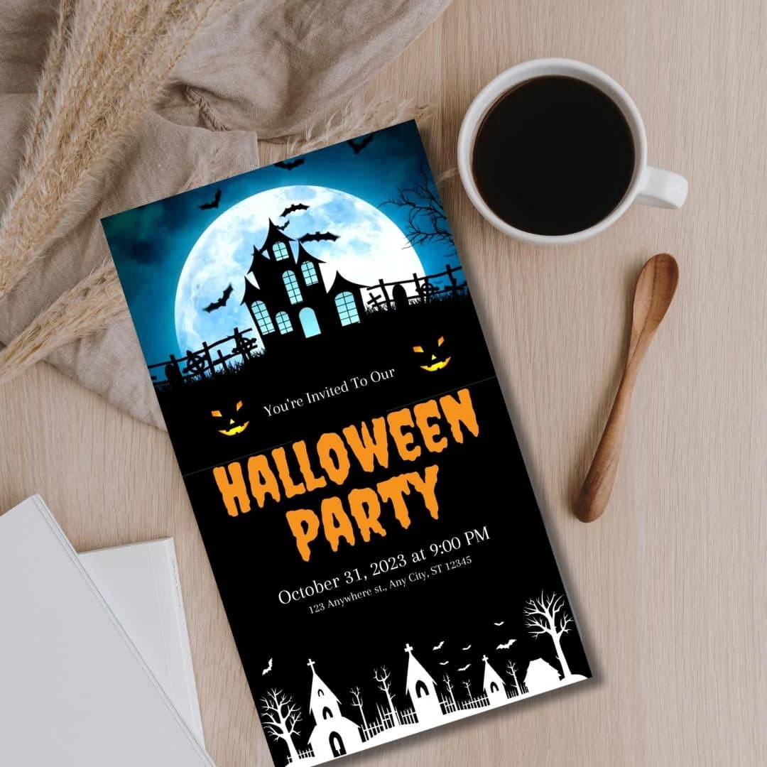 Halloween Party Invitation, Editable Ghost Invitations, Halloween Birthday Invite, Halloween Party Invite, Haunted House, Animated invite - image 4