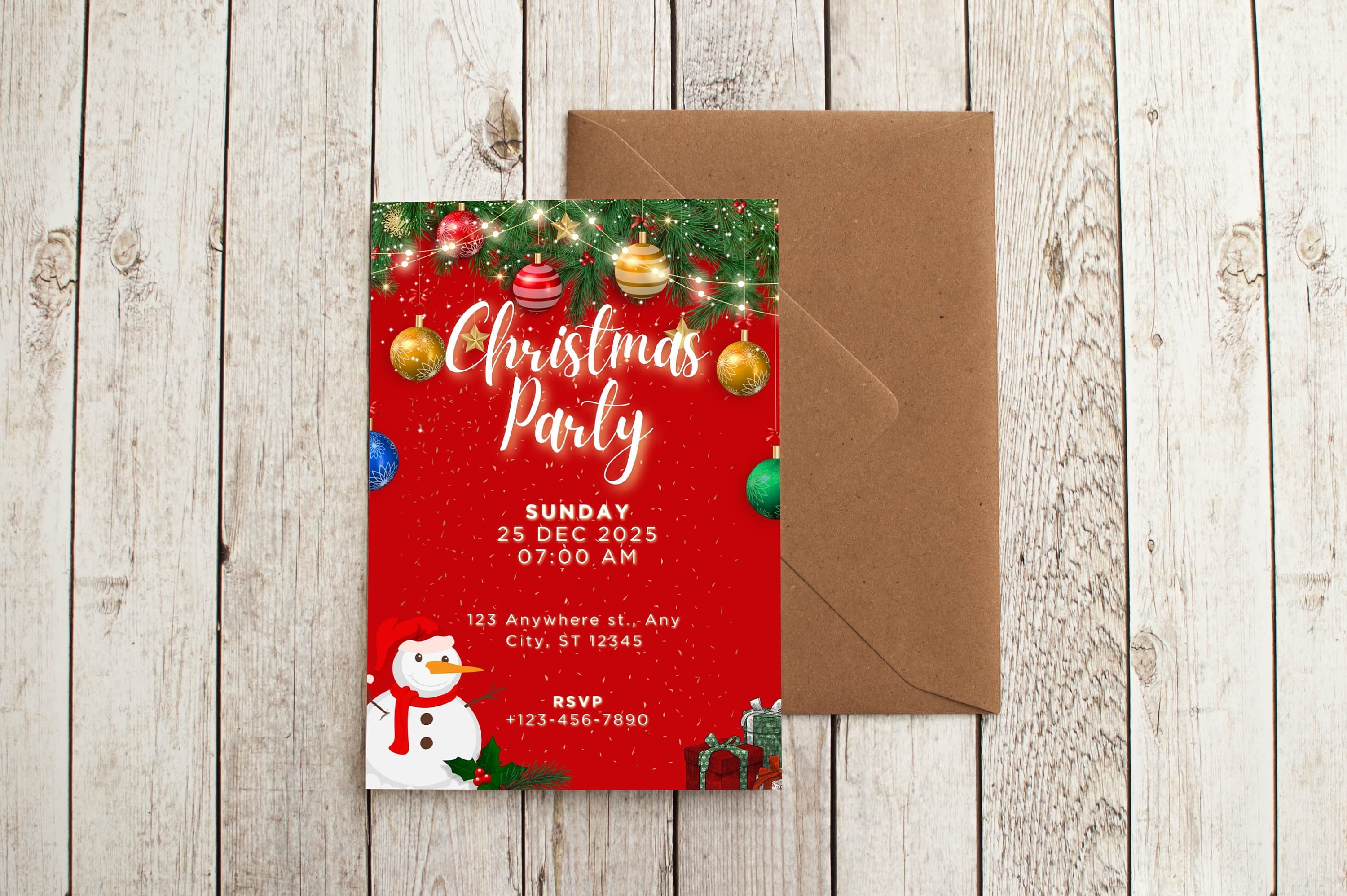 Animated Christmas Party Invitation, Editable Christmas Party invite, Electronic Invitation, Printable Template, Christmas Invitation, xmas - image 5