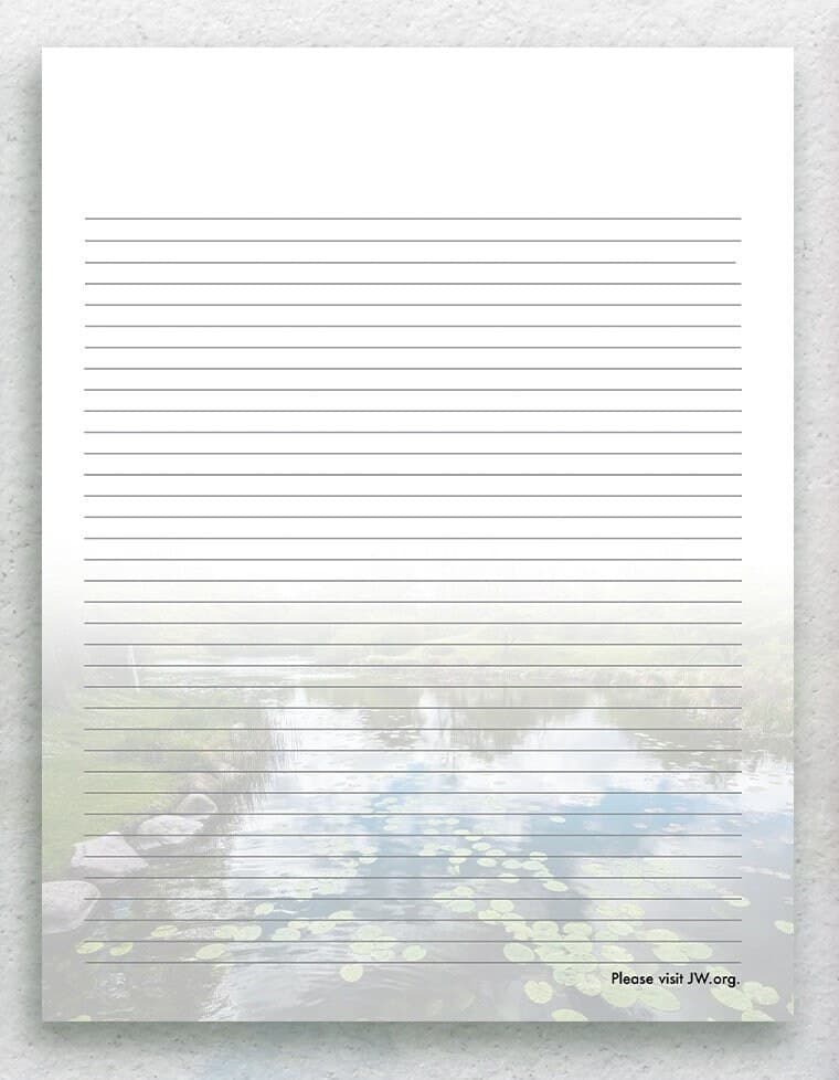 Lily Pond JW Instant Downloadable Stationery - image 3