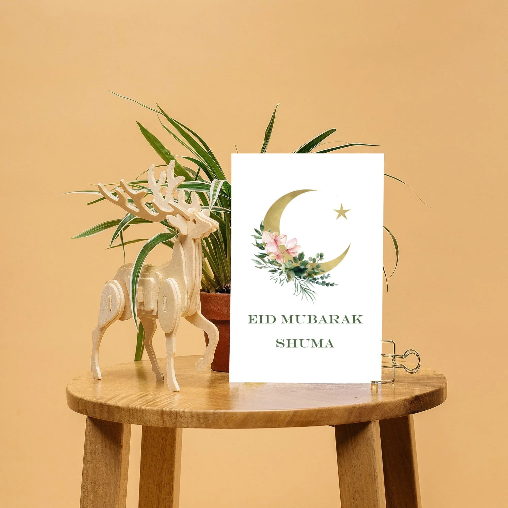Eid Mubarak card, personalised Eid card, Eid Mubarak with crescent, moon and star - image 4