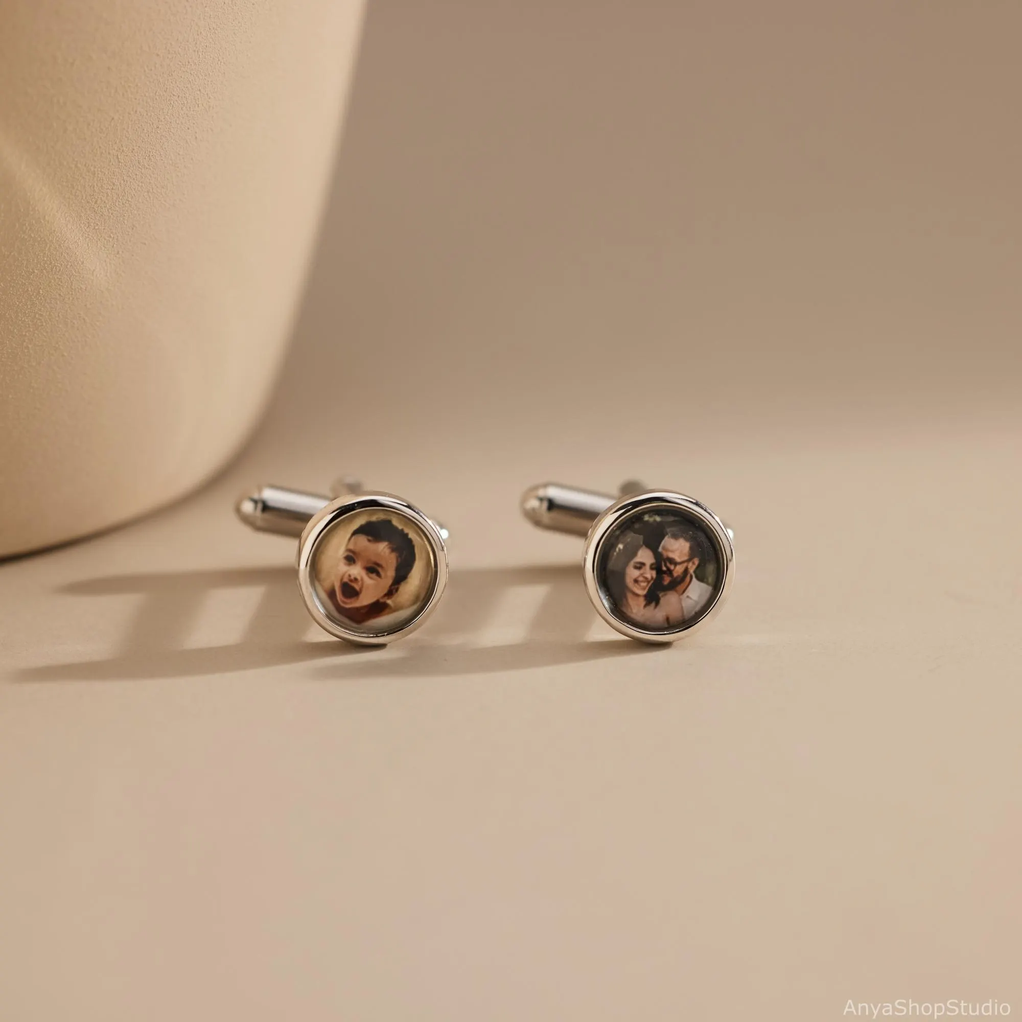 Custom Photo Men Cufflinks, Personalised Engraved Cufflinks, Wedding Groomsmen Gift, Birthday Gift for Dad, Anniversary Jewelry for Him - image 4