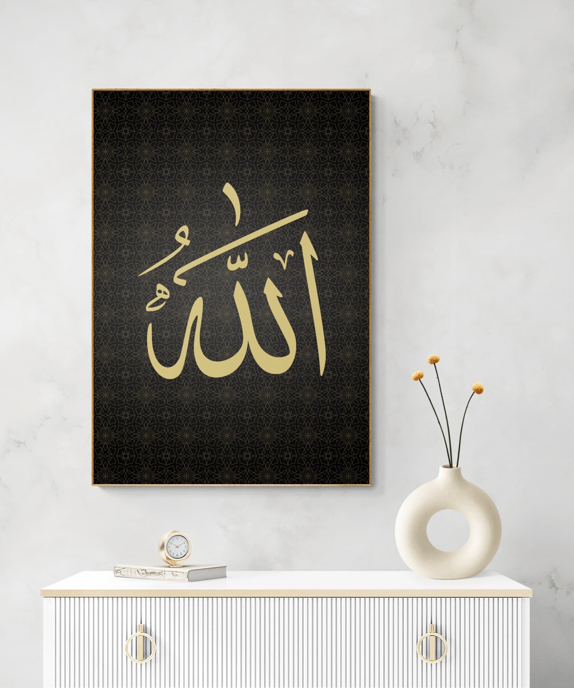 ALLAH jalla jalaluhu and Muhammad alaihisalat wa AlSalam & Kaaba modern Islamic Designs Arabic Calligraphy Typography Islamic Wall Art print - image 3
