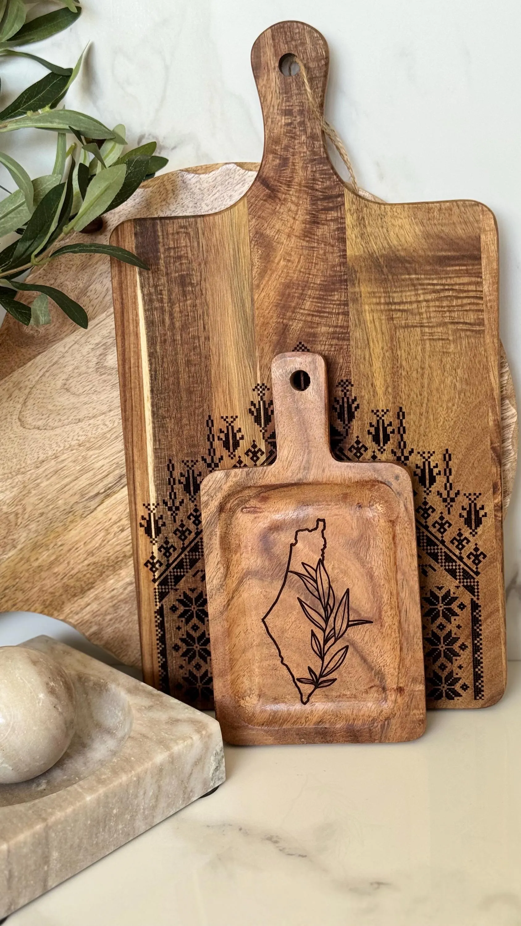 Palestine Map Olive Branch Small Board - Laser Engraved Art (9x5 in) - image 4
