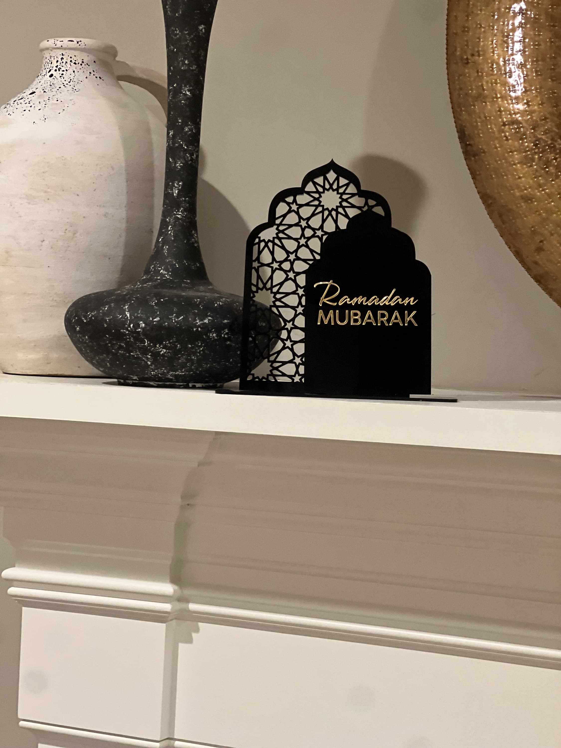 Acrylic Ramadan/Eid Mubarak Sign | Geometric Arch Table Decor - image 5