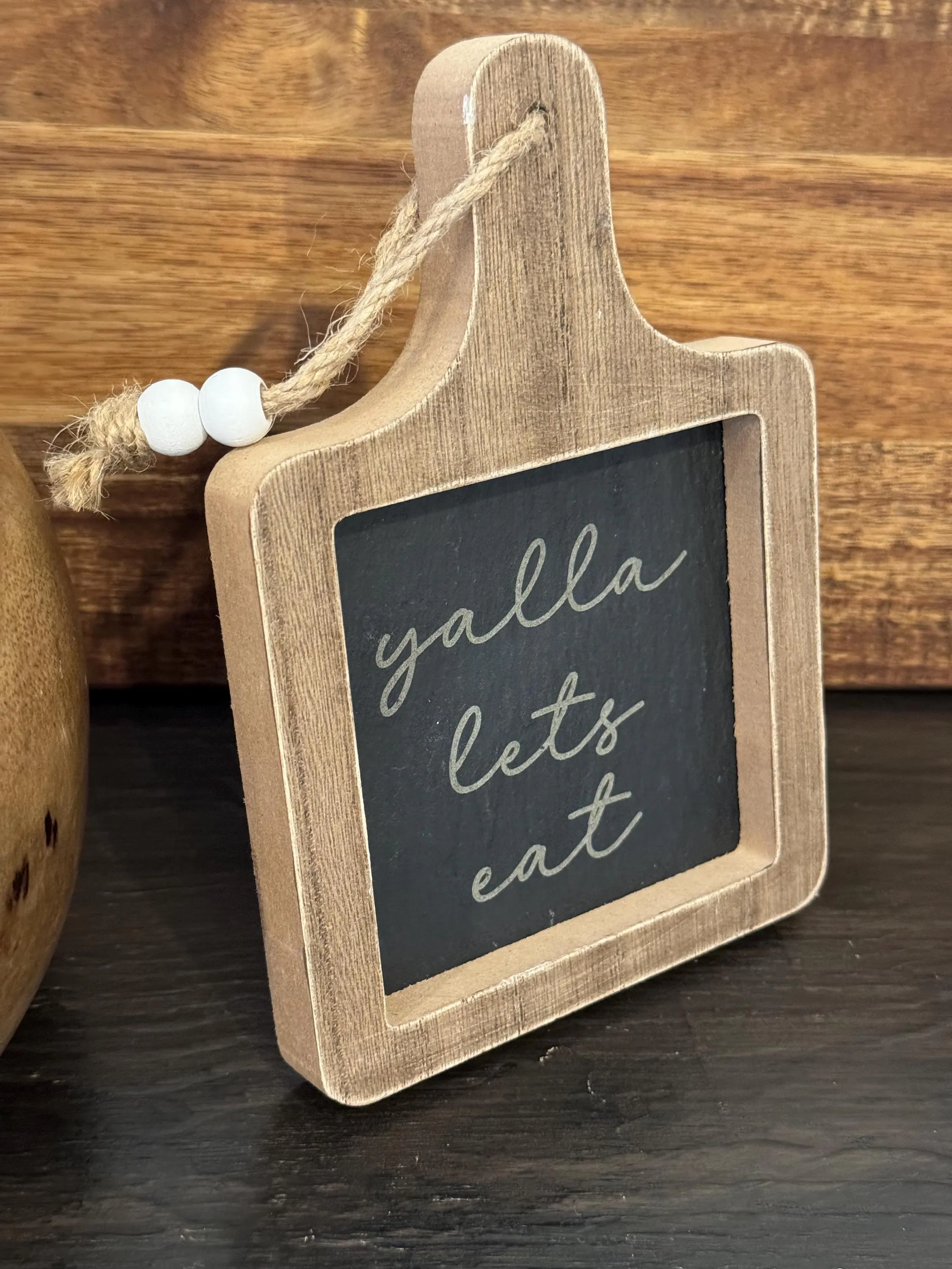 Yalla Let's Eat Mini Decor Board | Laser Engraved Islamic Home Decor - image 4