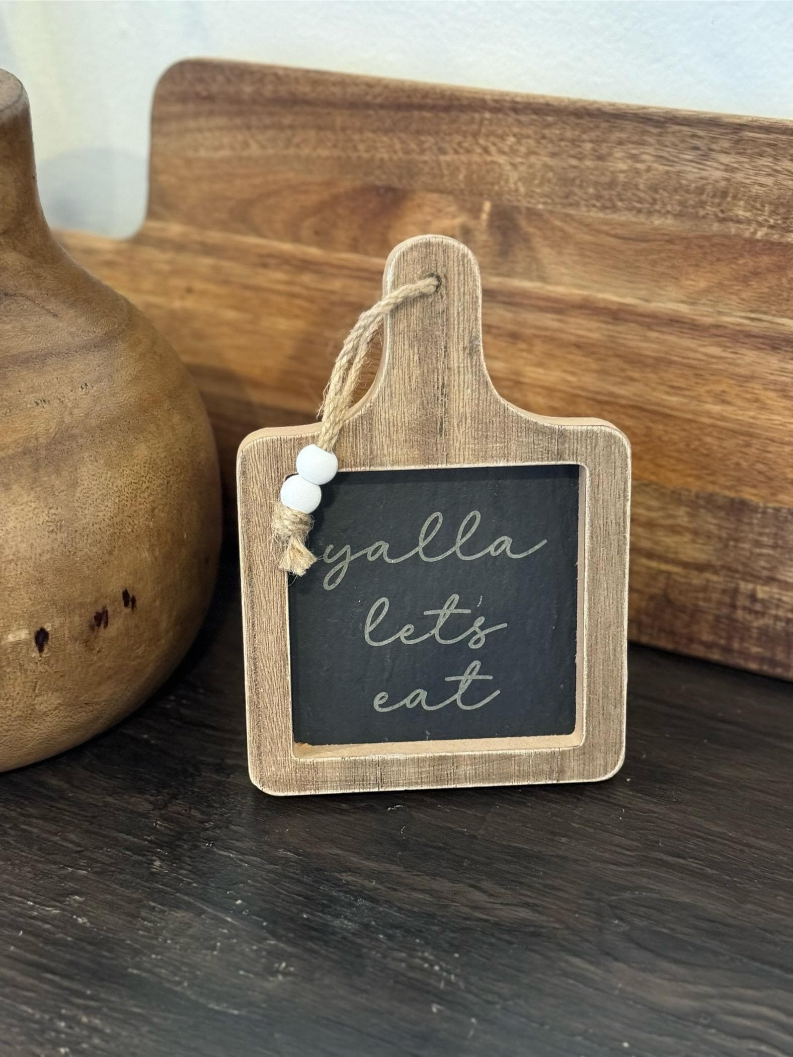 Yalla Let's Eat Mini Decor Board | Laser Engraved Islamic Home Decor - image 3