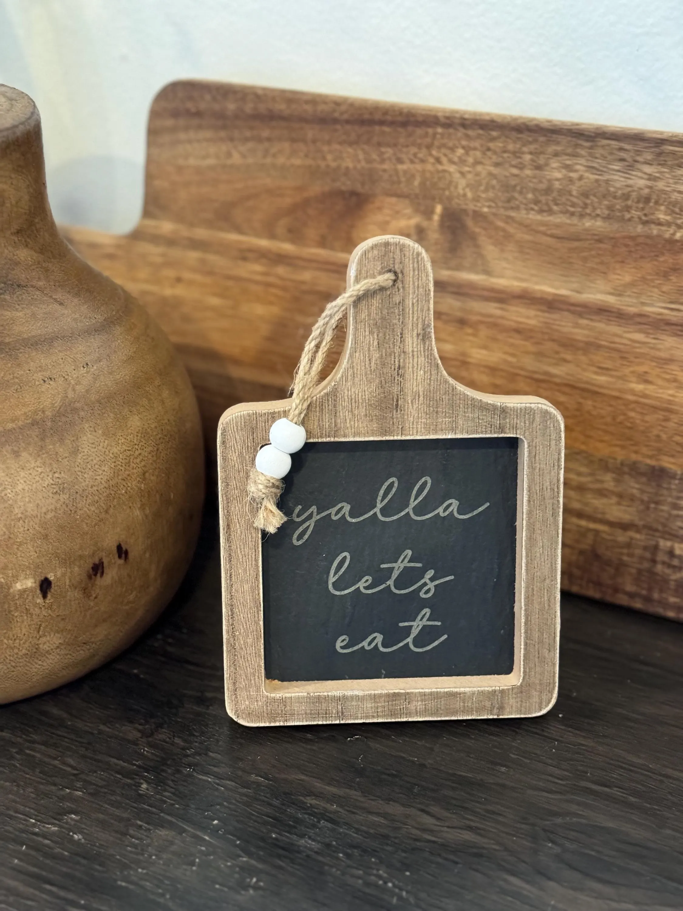 Yalla Let's Eat Mini Decor Board | Laser Engraved Islamic Home Decor