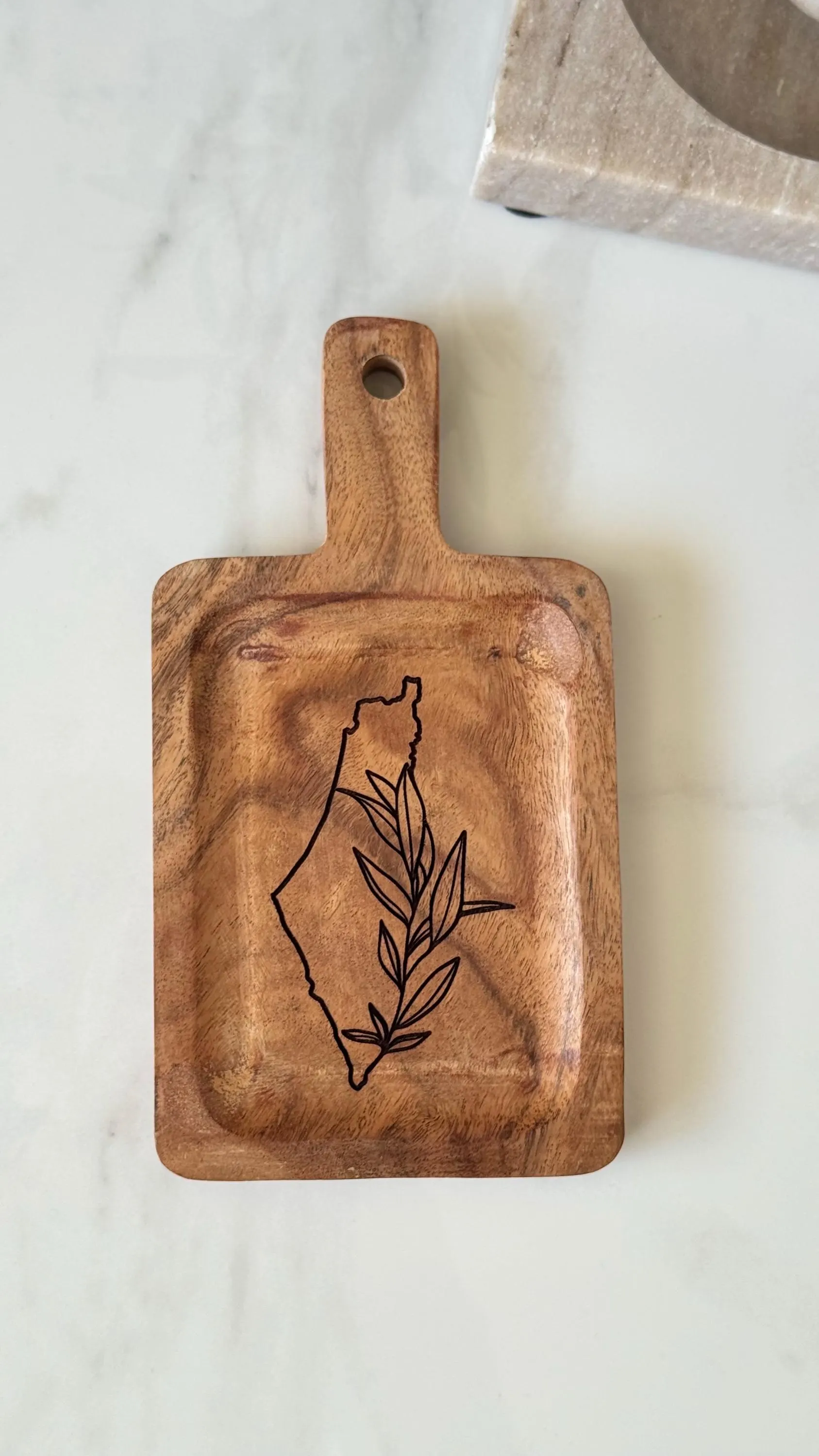 Palestine Map Olive Branch Small Board - Laser Engraved Art (9x5 in) - image 5