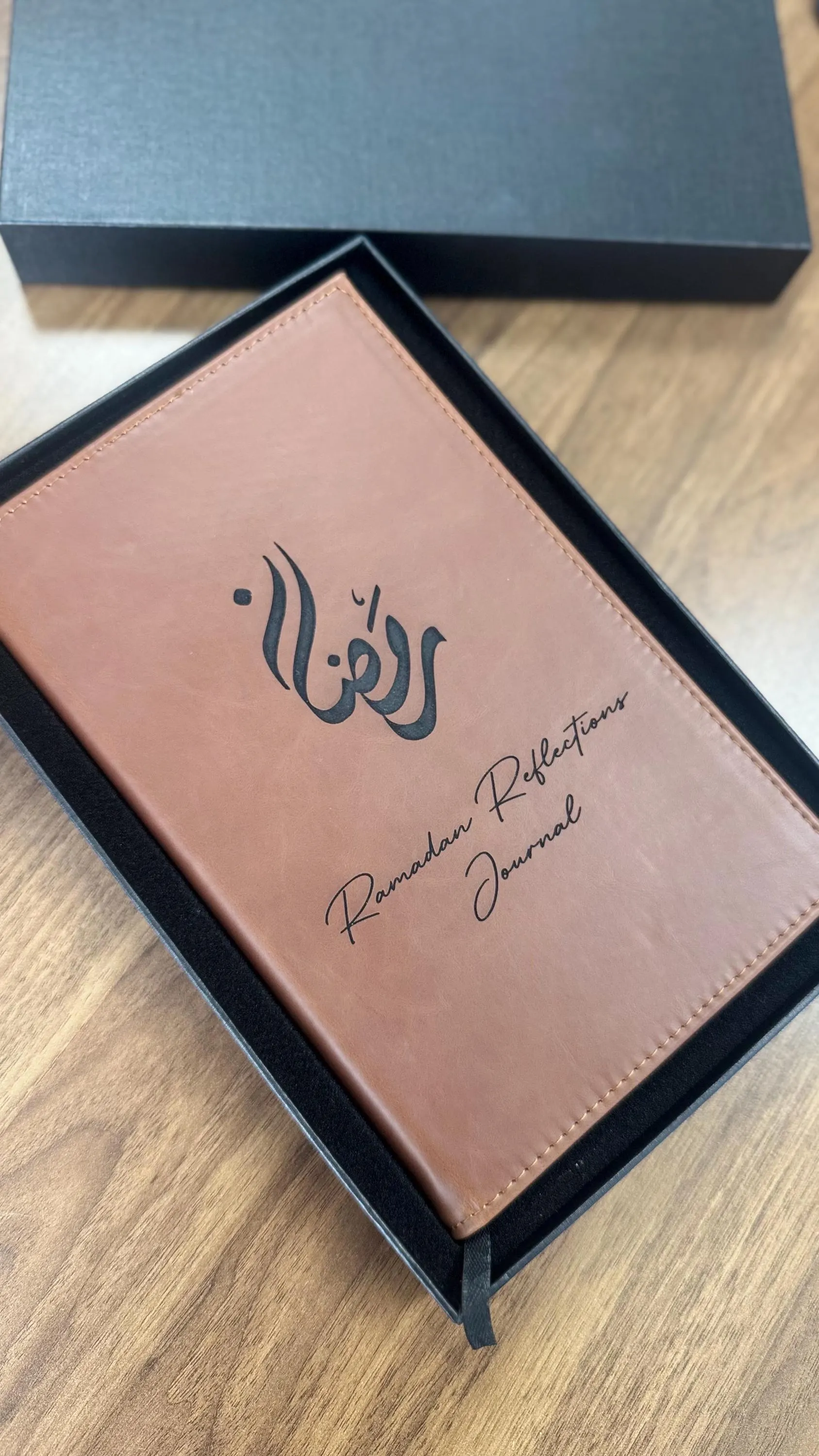 Arabic Calligraphy Vegan Leather Ramadan Journal – Refillable Islamic Gift