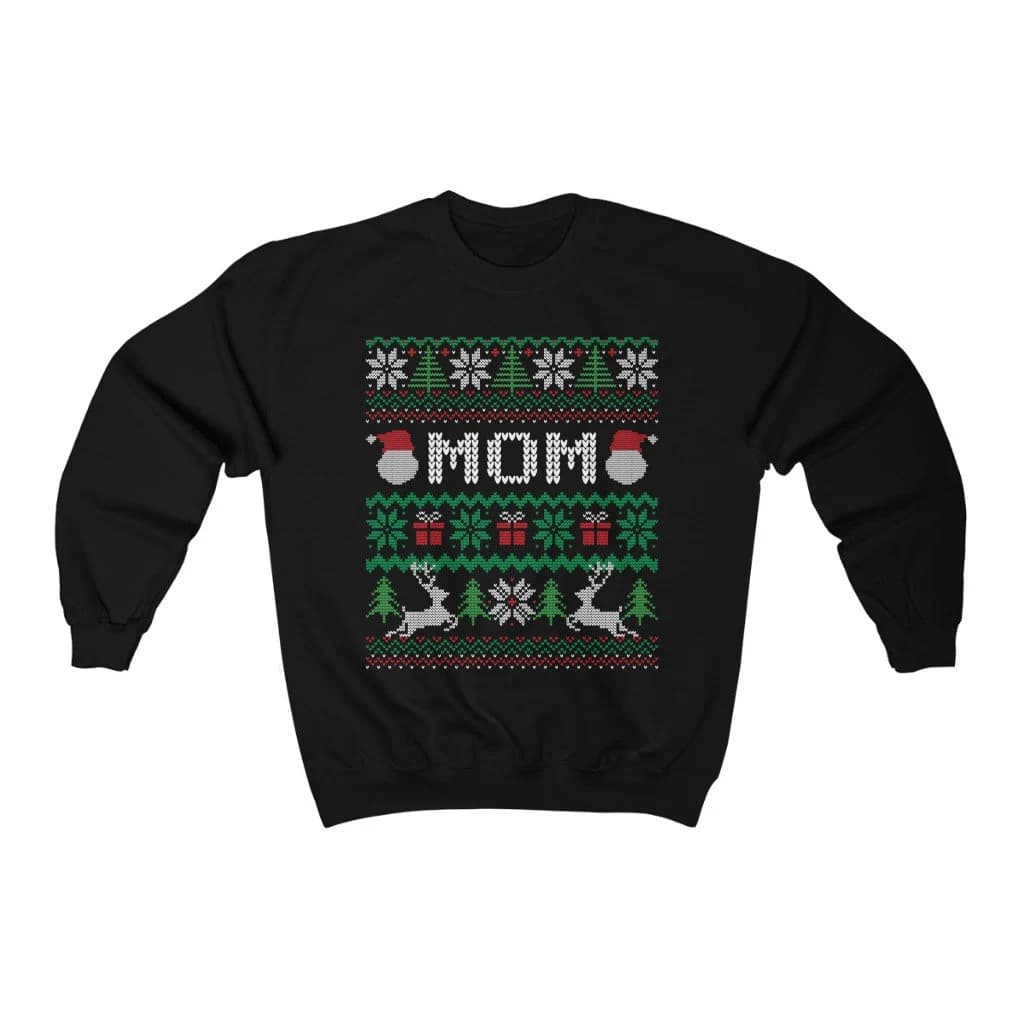Custom Mom Wife Christmas Crewneck Sweatshirt, Vintage Ugly Sweater Style, New mom, Single Mama, Mom-to-be Holiday Gift, Sweater for Grandma - image 4