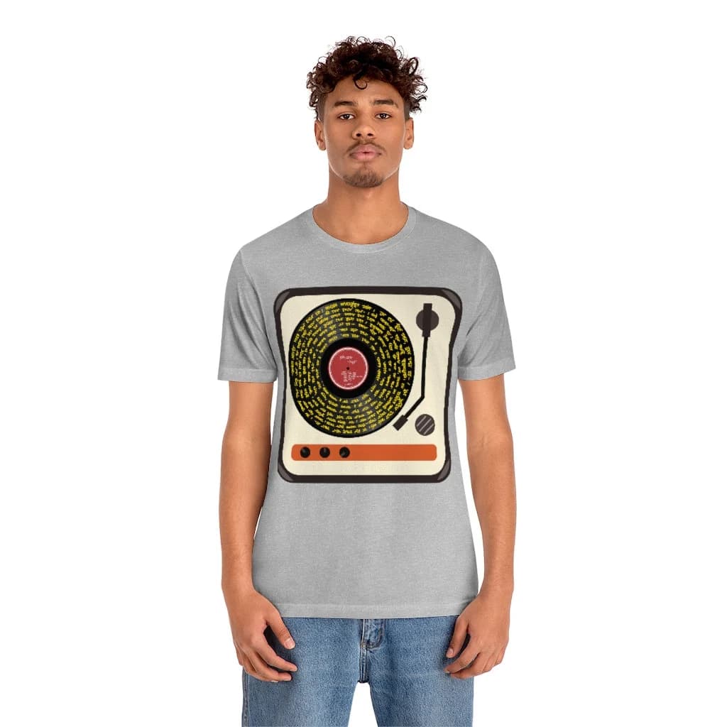 Personalized Bengali Graphic T-shirt | Bangla Song Lyrics Tee | Tagore Song Shirt | Vinyl Record T-shirt | Handwritten Song Shirt - image 3