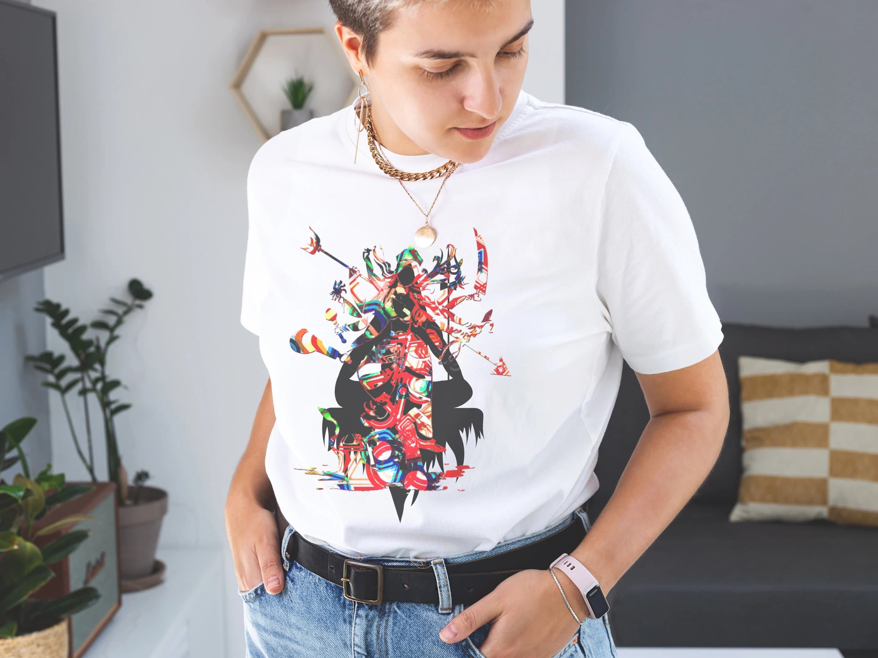 Bengali Durga Shiva Cotton Tee Unisex | Dussehra gif | T-shirt for Men | T-shirt for Women | Bangla Shirt