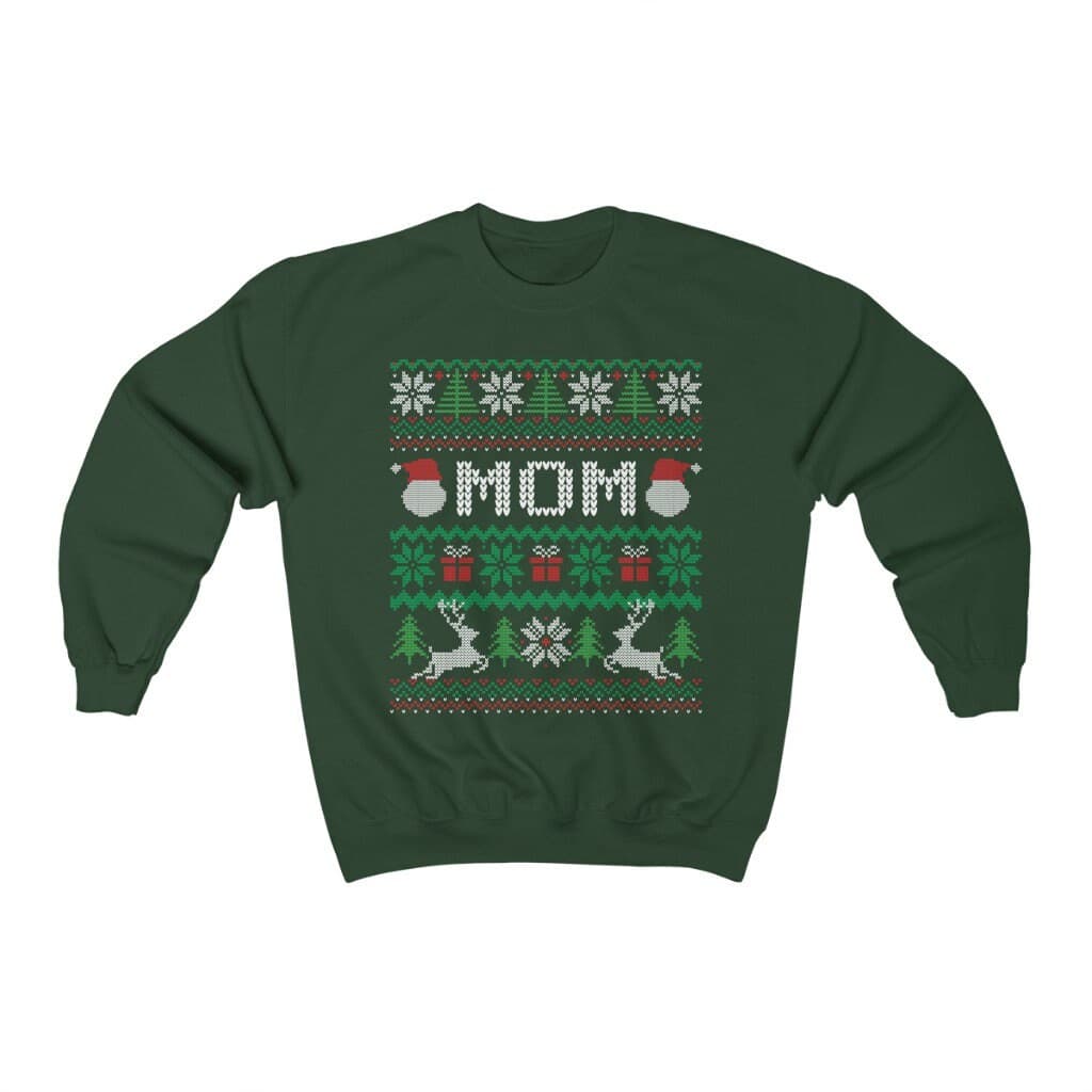 Custom Mom Wife Christmas Crewneck Sweatshirt, Vintage Ugly Sweater Style, New mom, Single Mama, Mom-to-be Holiday Gift, Sweater for Grandma - image 5
