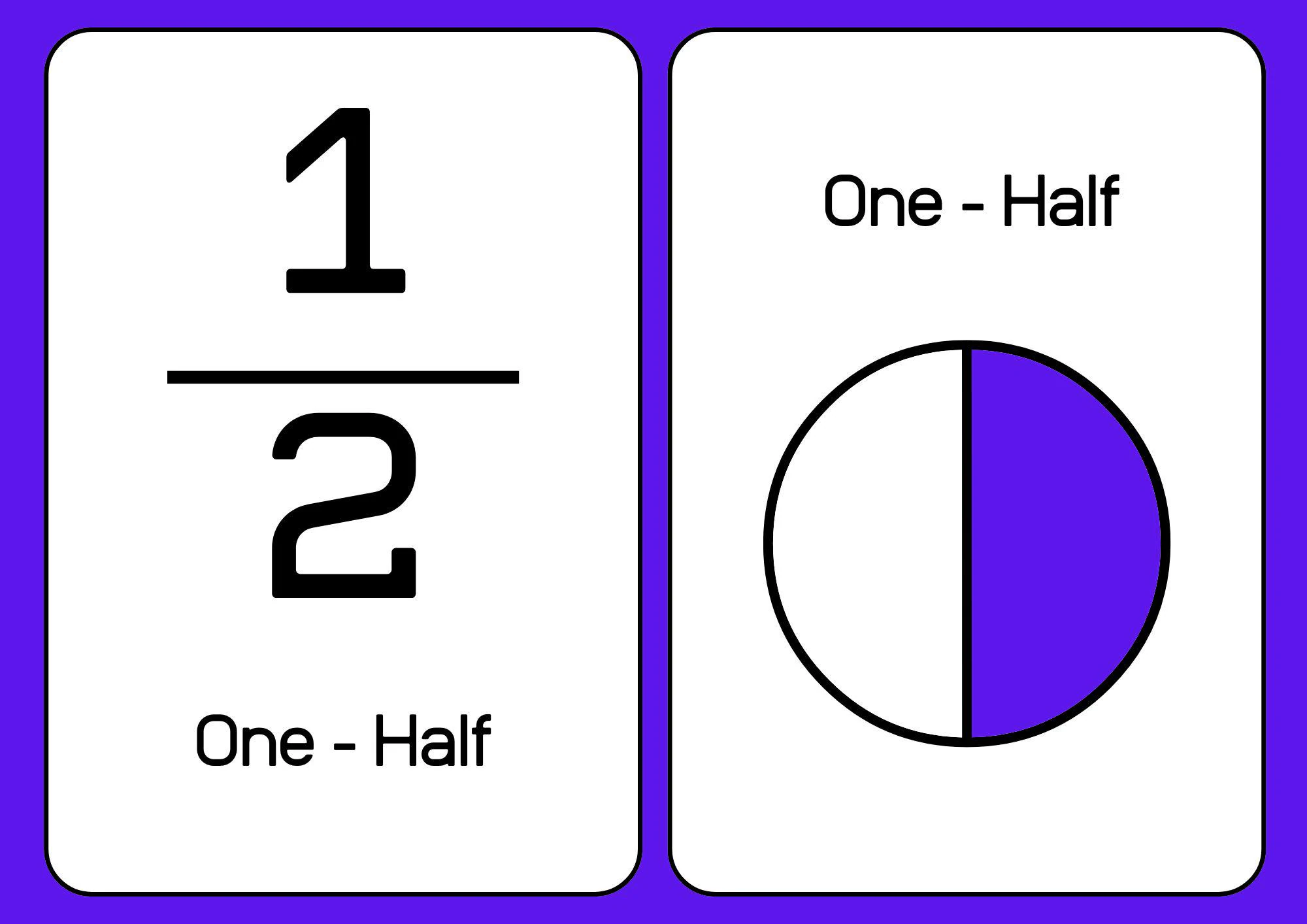 Fraction Flashcards with Visuals, Digital Download Math Center, Matching Game 35 Cards - image 4
