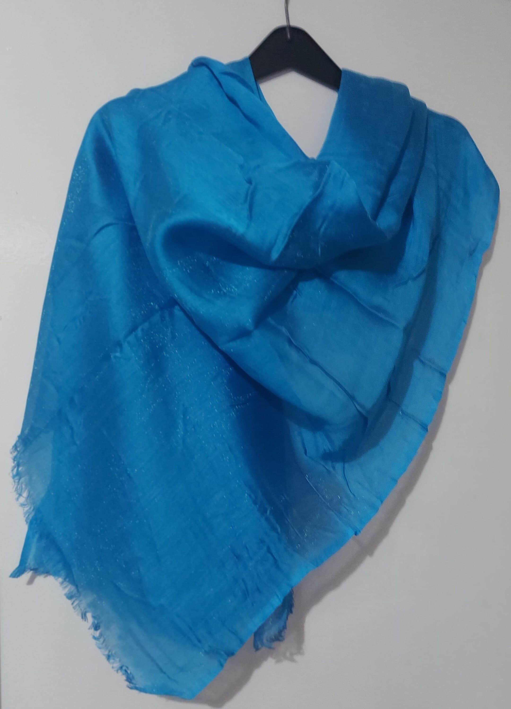 Turquoise Blue WEDDING-Party Bright Stole,Evening-Prom-Party Bridal Shimmer Large Shrug,Graduation Cape,Bridesmaid's Wrap,Women Soft Shawl