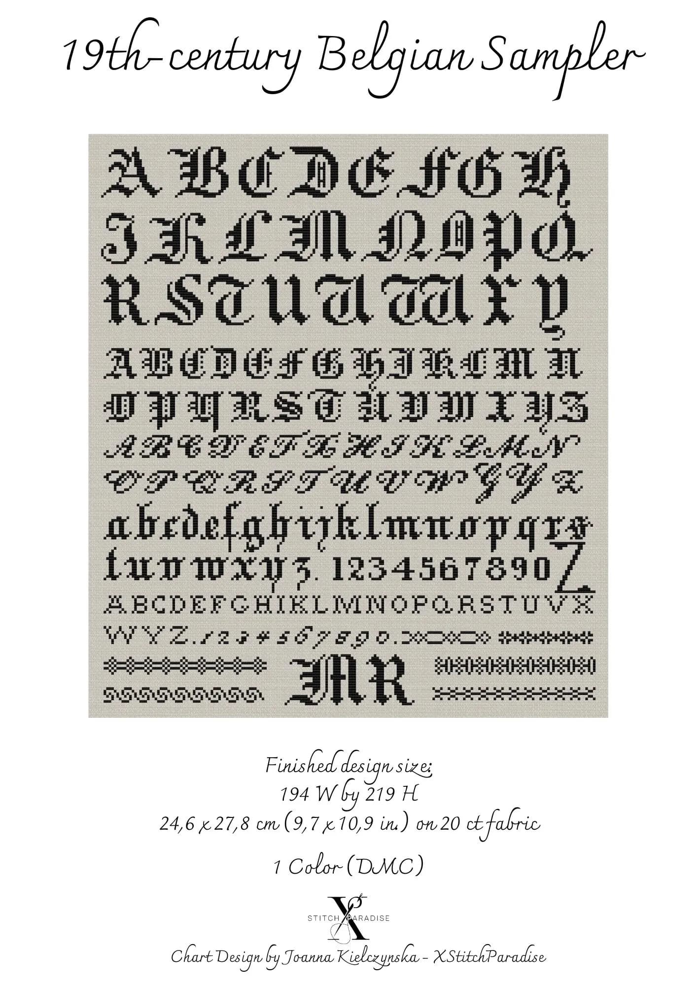 19th-century Belgian Sampler | Counted Cross Stitch Pattern | Antique Sampler | Instant download| PDF| Pattern Keeper| Cross Stitch Saga - image 4