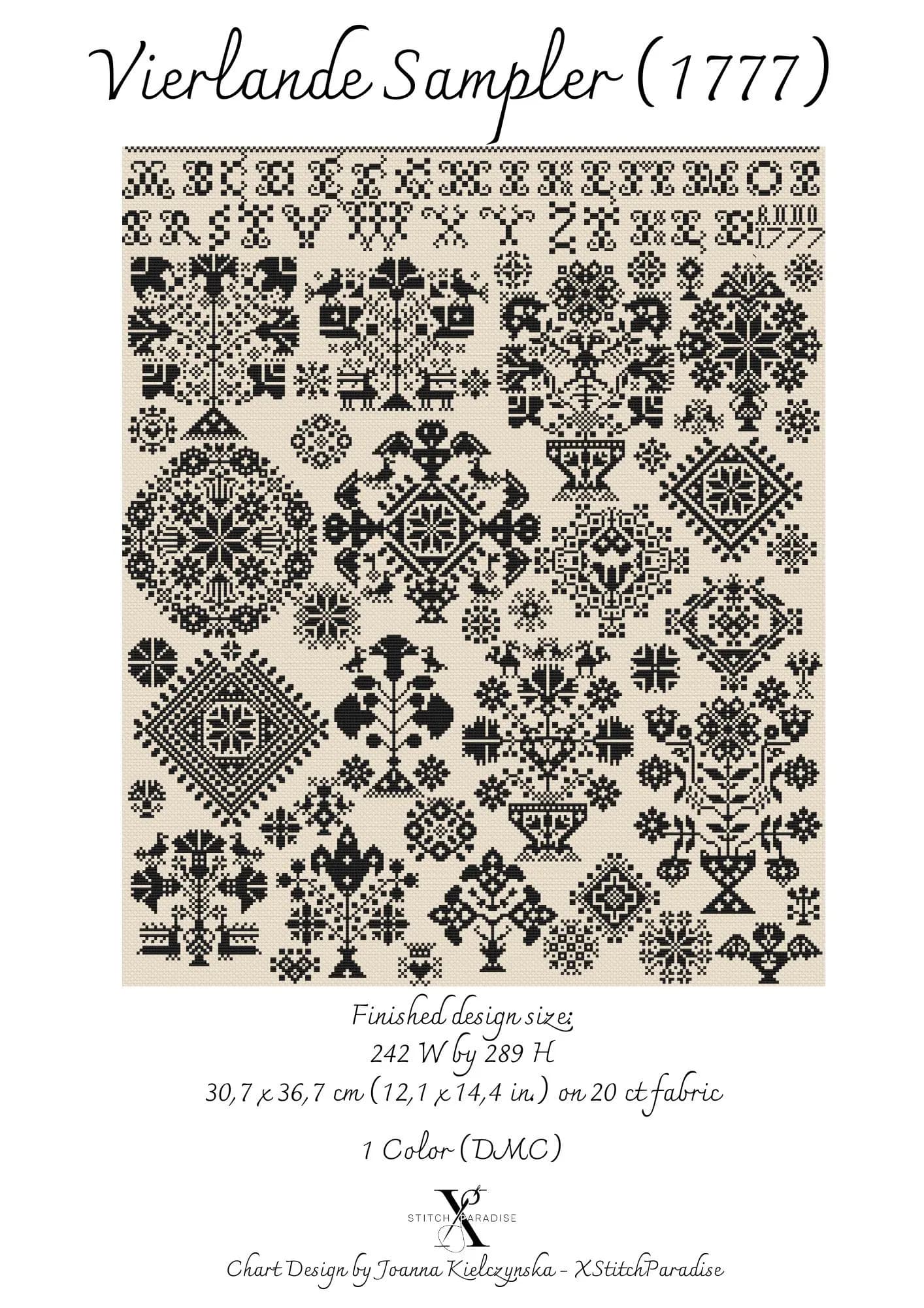 Vierlande Sampler 1777 | Counted Cross Stitch Pattern | Antique Sampler | Instant download | PDF | Pattern Keeper | Cross Stitch Saga - image 4