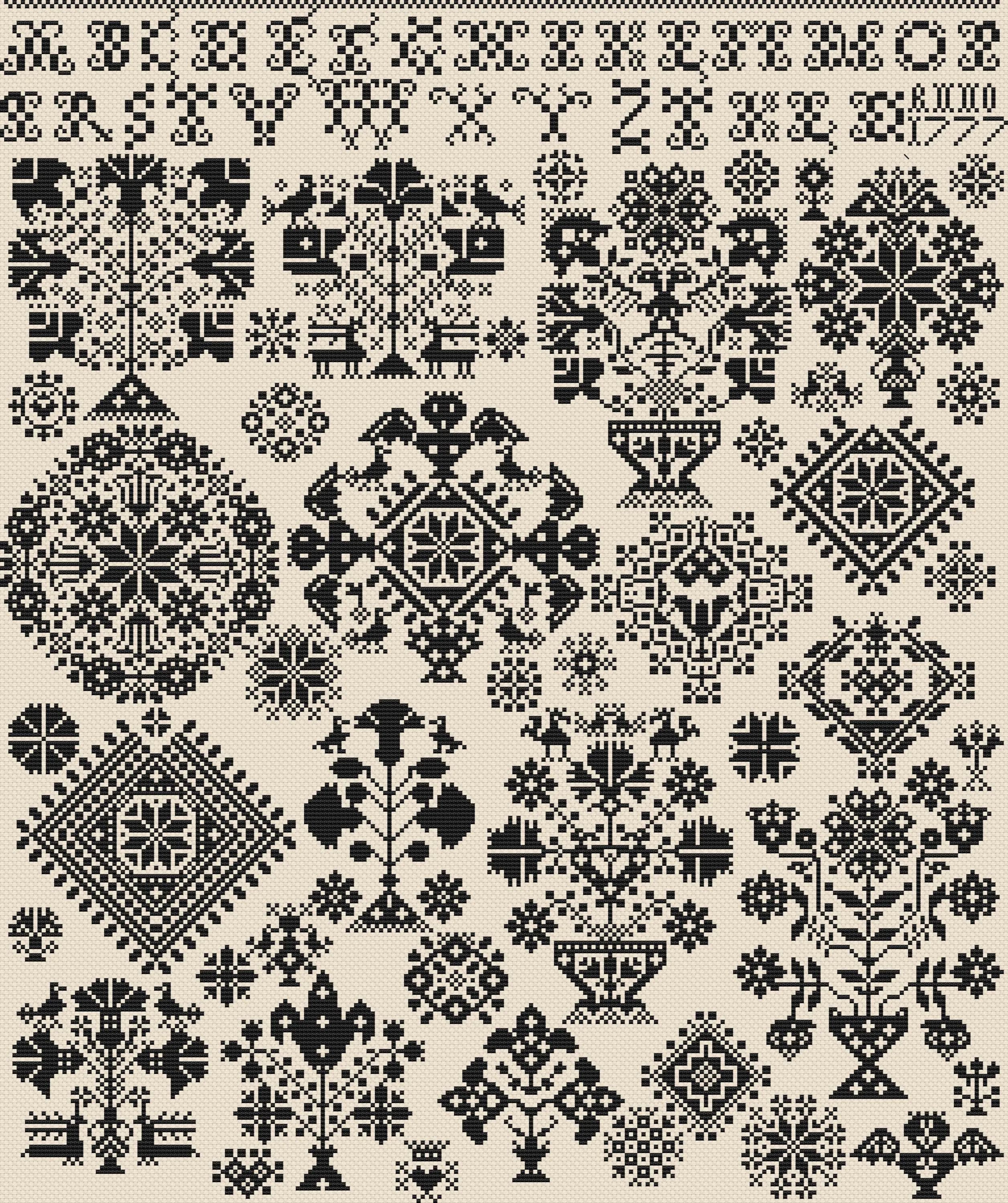 Vierlande Sampler 1777 | Counted Cross Stitch Pattern | Antique Sampler | Instant download | PDF | Pattern Keeper | Cross Stitch Saga - image 3