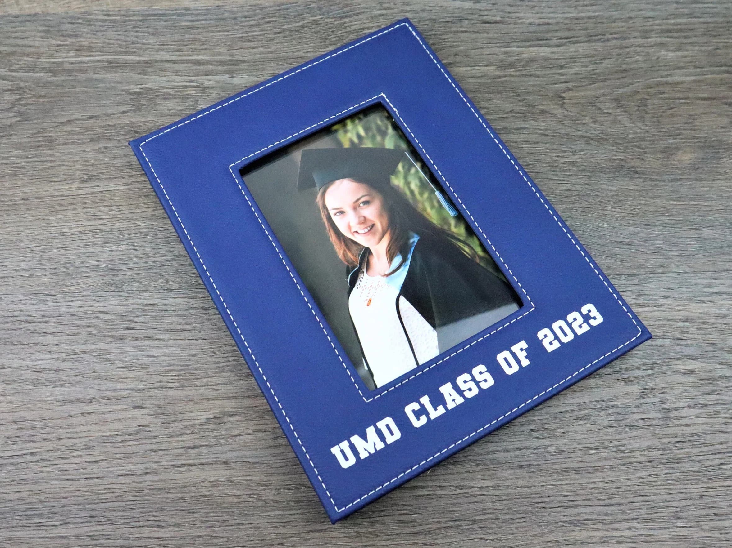 Personalized Faux Leather Picture Frame: Engraved Portrait Display (4x6, 5x7) - image 4