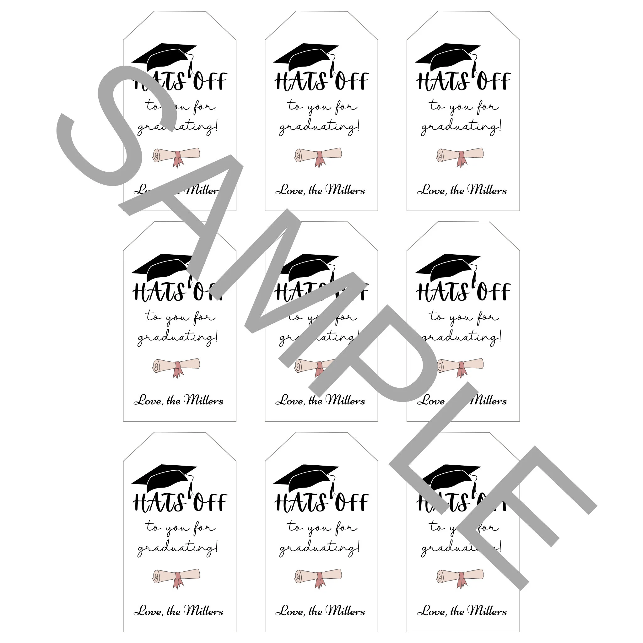 Custom Graduation Gift Tags, Personalized Graduation Tags, Congrats Grad, Senior Grad Gift Tag, Tag for Grad Gifts, Class of 2026 Gift Tags - image 4