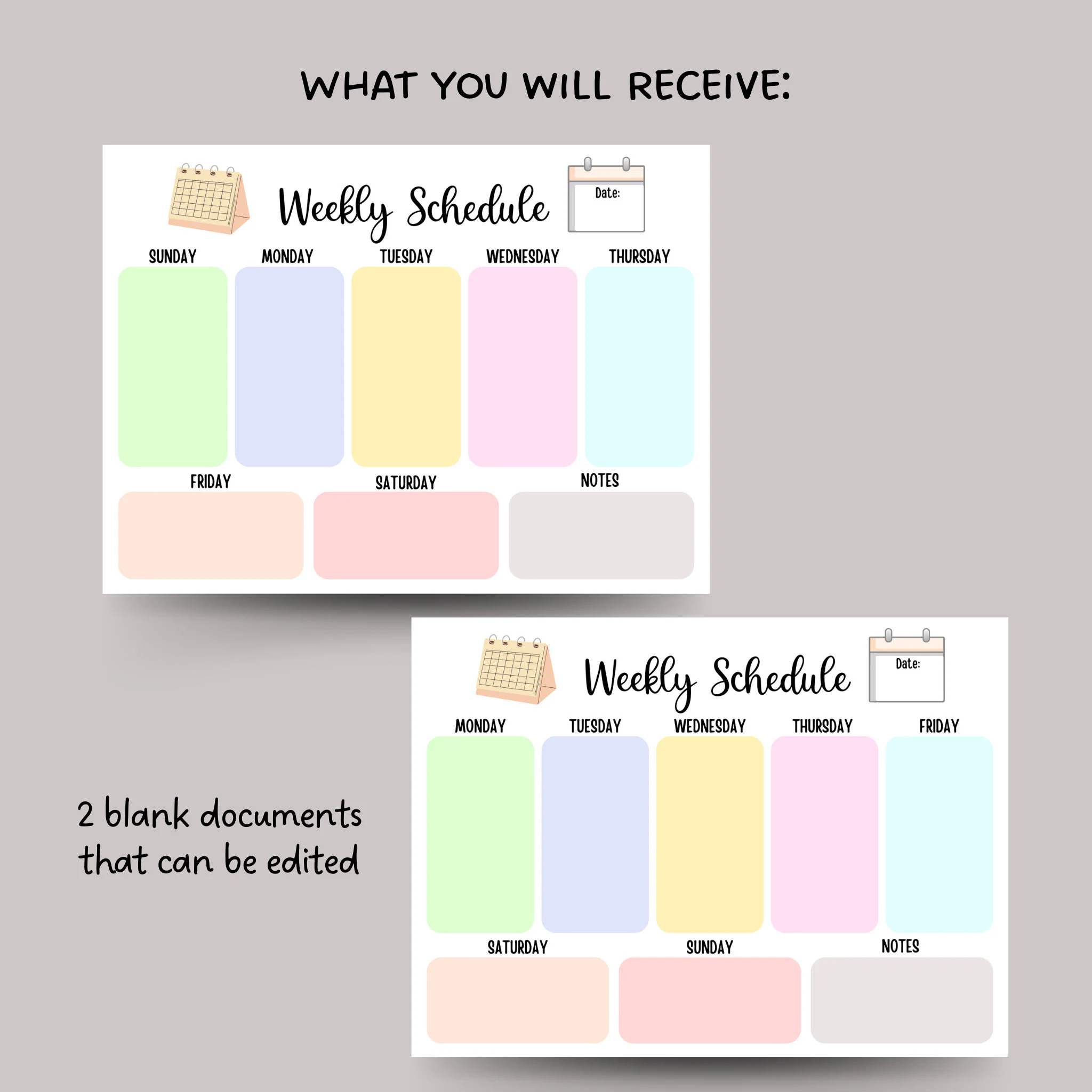 Kids Weekly Planner Printable, Editable Weekly Schedule Kids, Weekly Plan Chart, School and Activity Simple Planner, Homeschool Schedule - image 2