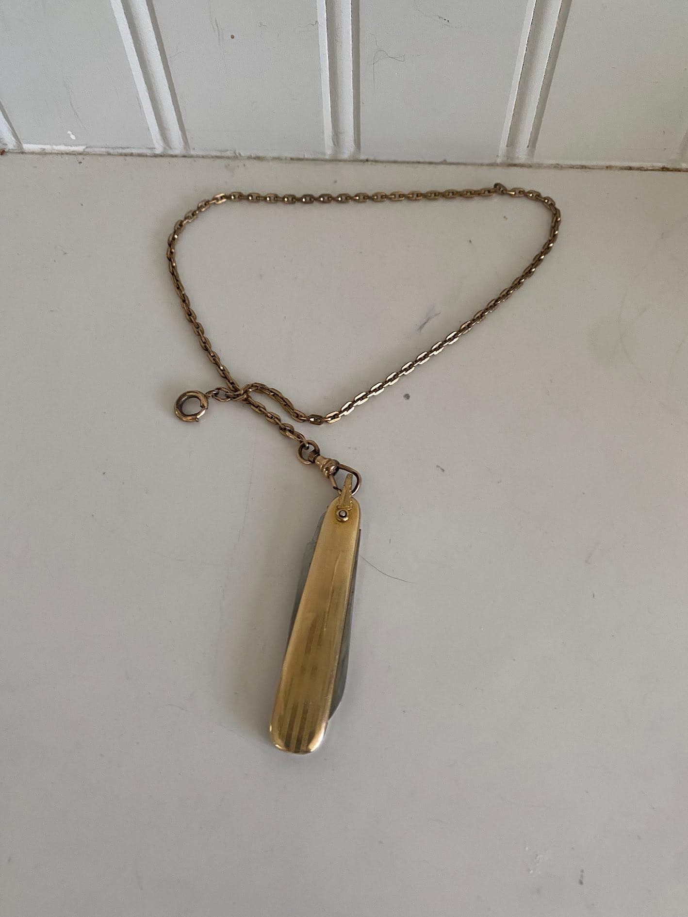 Vintage Watch Chain and Pocket Knife-Engraved with an "S" - image 4