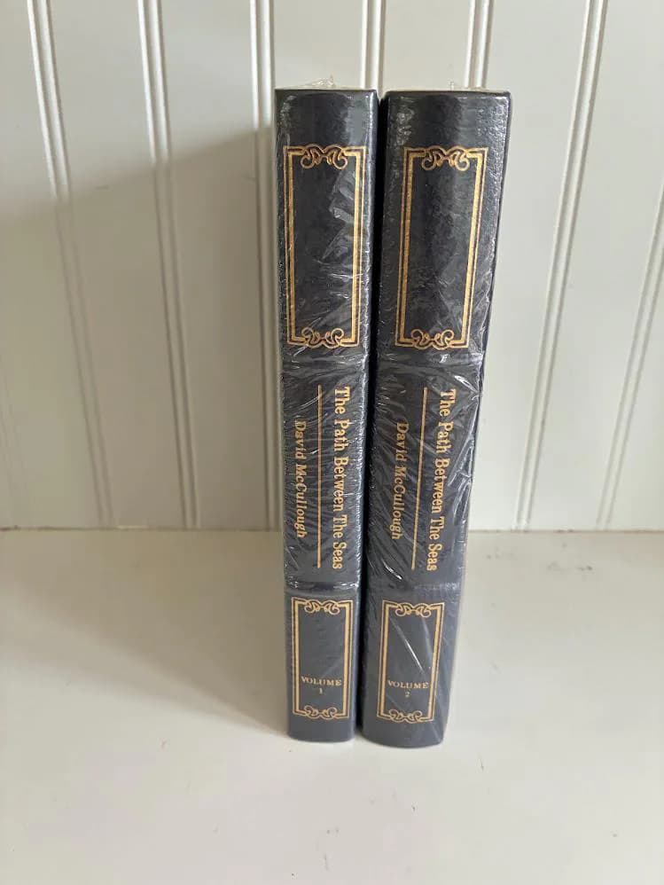 Vintage Easton Press Books-The Path Between the Seas-Volume 1 & 2
