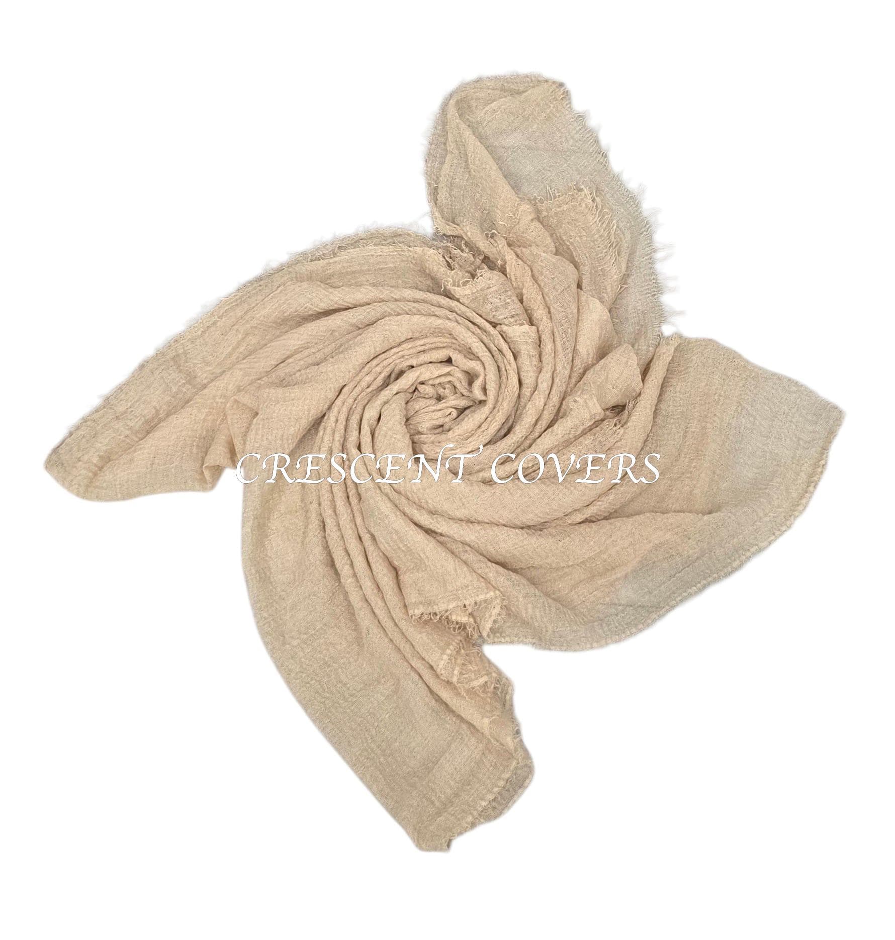 Boho Crimp Textured Viscose Blend Scarf with Frayed Edges Lightweight 80cm x 175cm - image 2