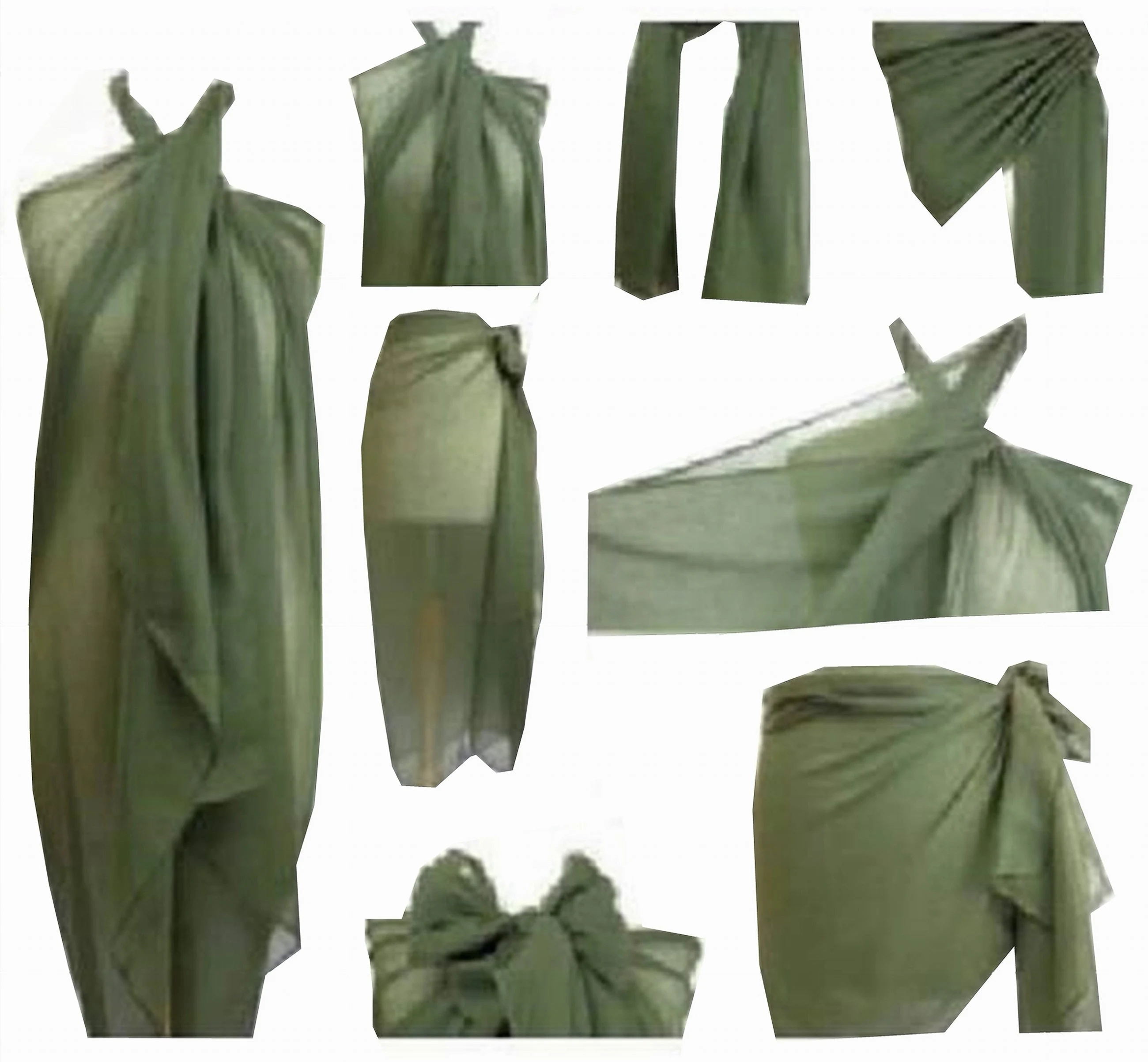 Large Viscose Sarong, Khaki Green Cover Up, Lightweight Scarf - image 5