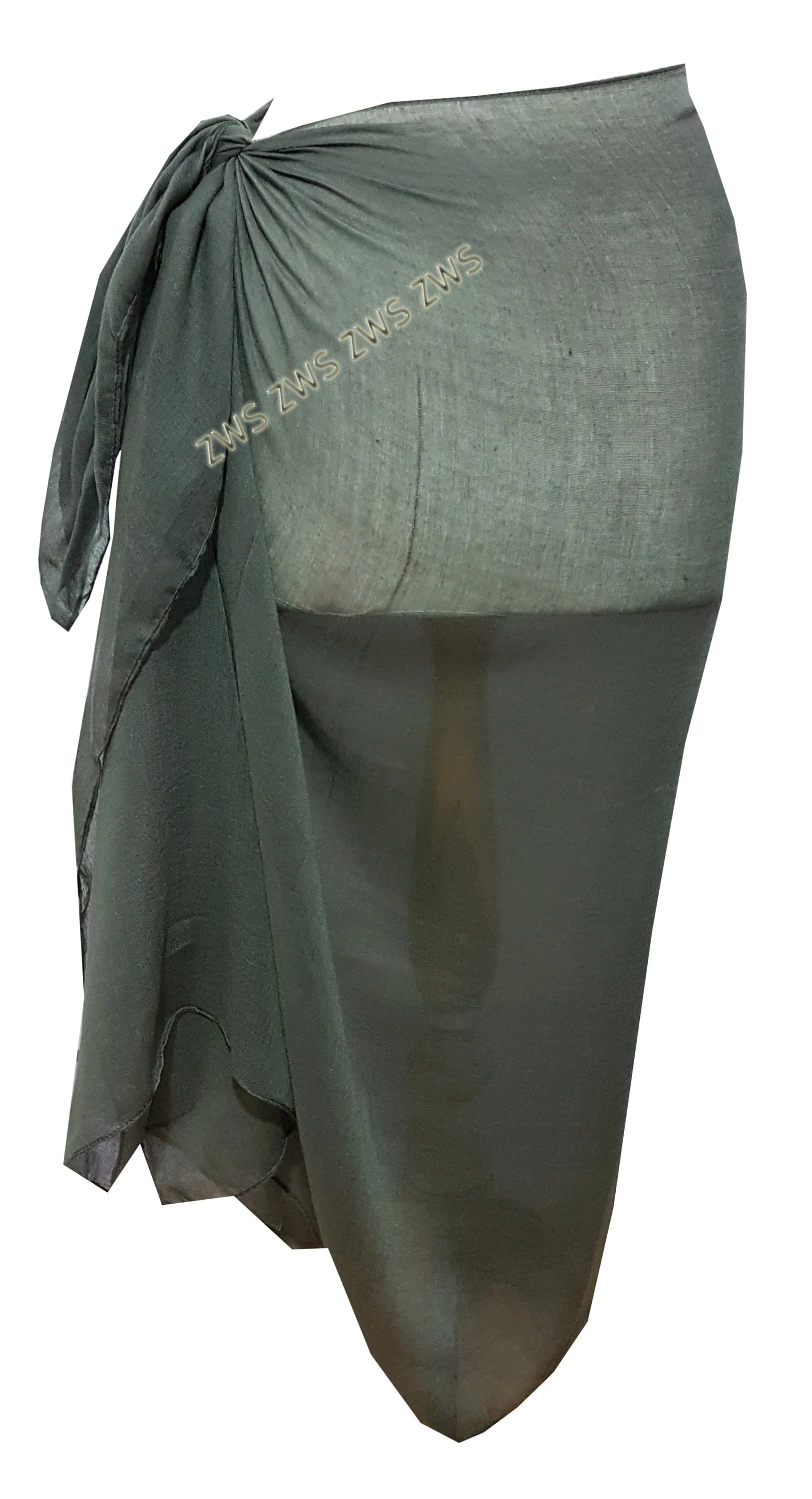Large Viscose Sarong, Khaki Green Cover Up, Lightweight Scarf - image 2