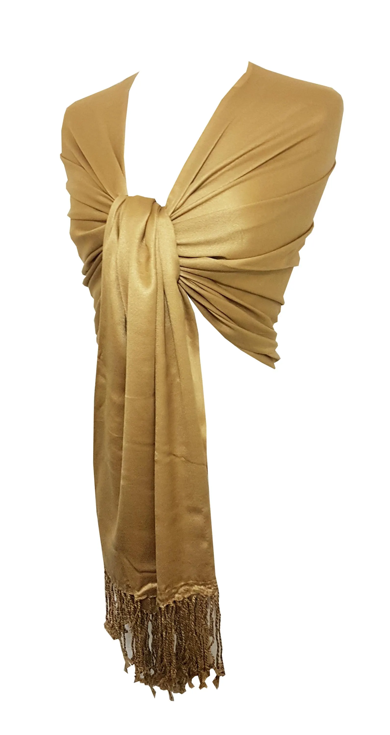Large Silky Feel Pashmina Shawl: Soft Viscose Silk Blend - image 2