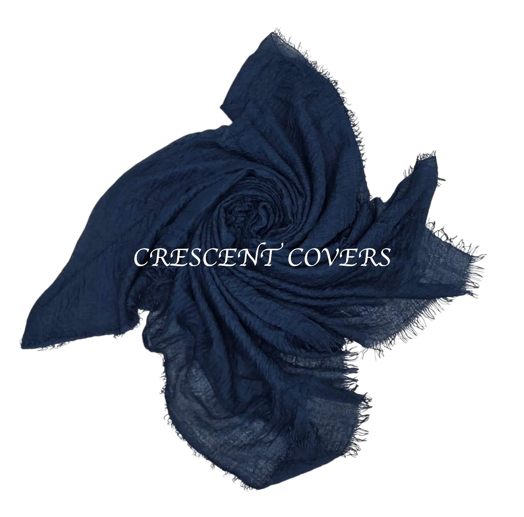 Boho Crimp Textured Viscose Blend Scarf with Frayed Edges Lightweight 80cm x 175cm - image 4