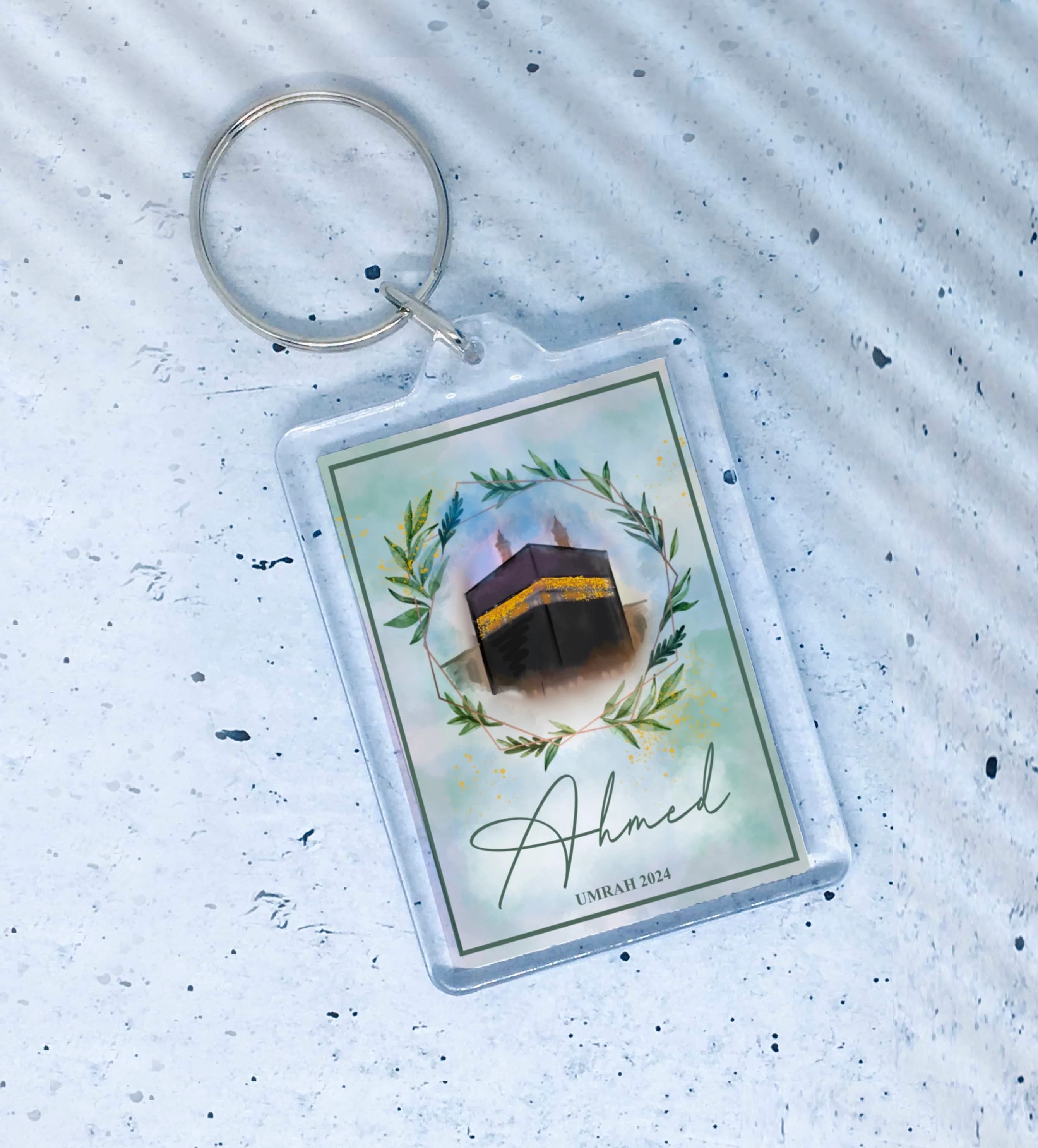 Personalized Kaaba Keyring: Watercolor Islamic Gift - image 4