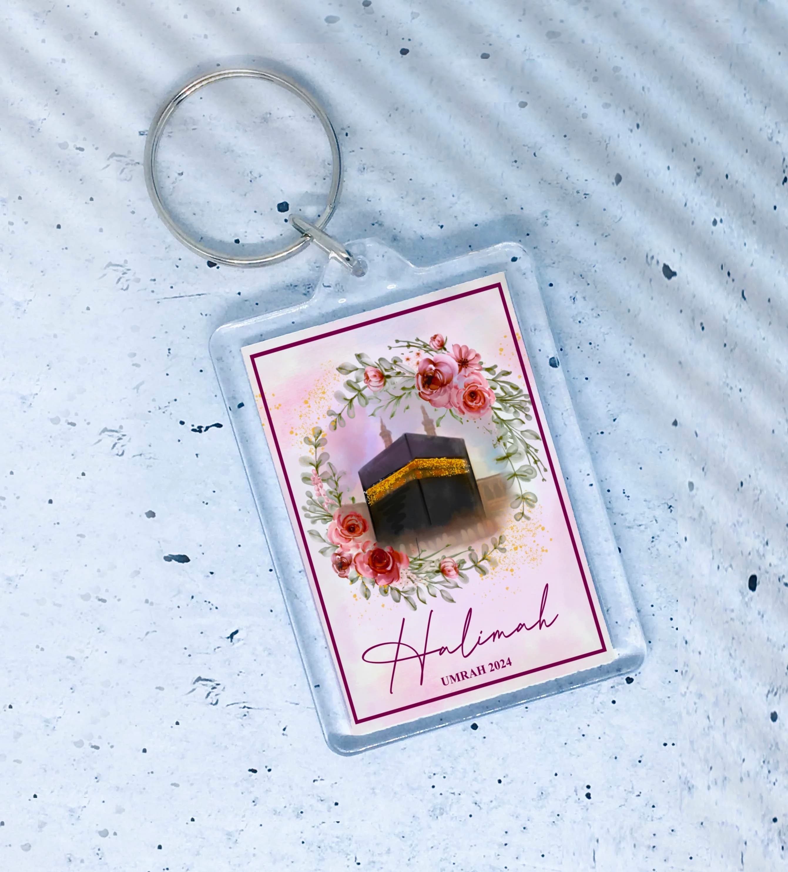 Personalized Kaaba Keyring: Watercolor Islamic Gift - image 2